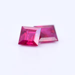 4.5x4.5 Square Step Cut Pink Rubies