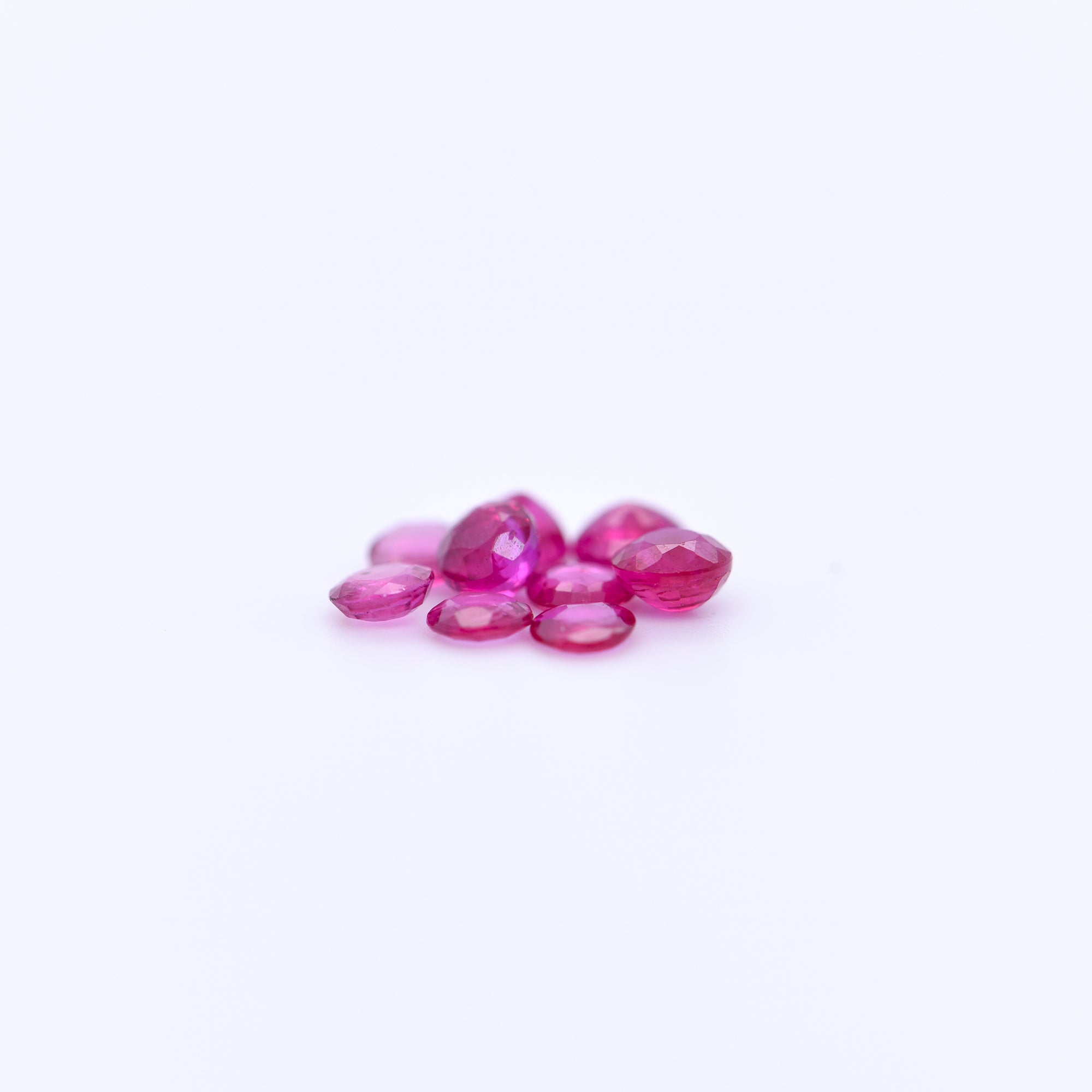 3mm Round Faceted Pink Rubies