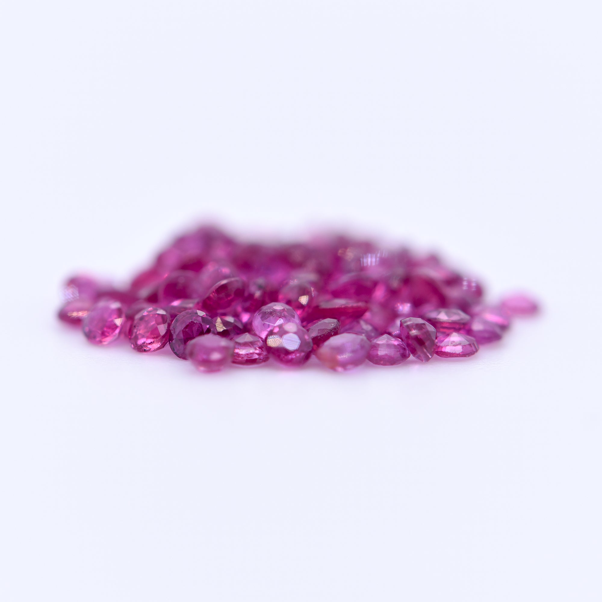 2mm Round Faceted Purple Rubies