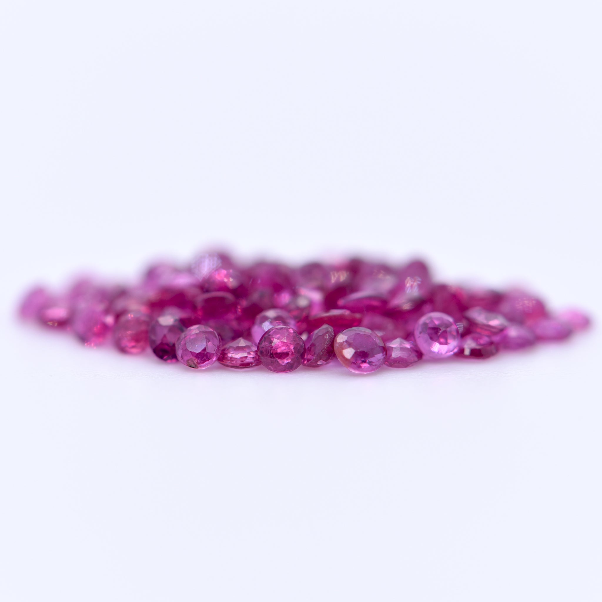 2mm Round Faceted Purple Rubies