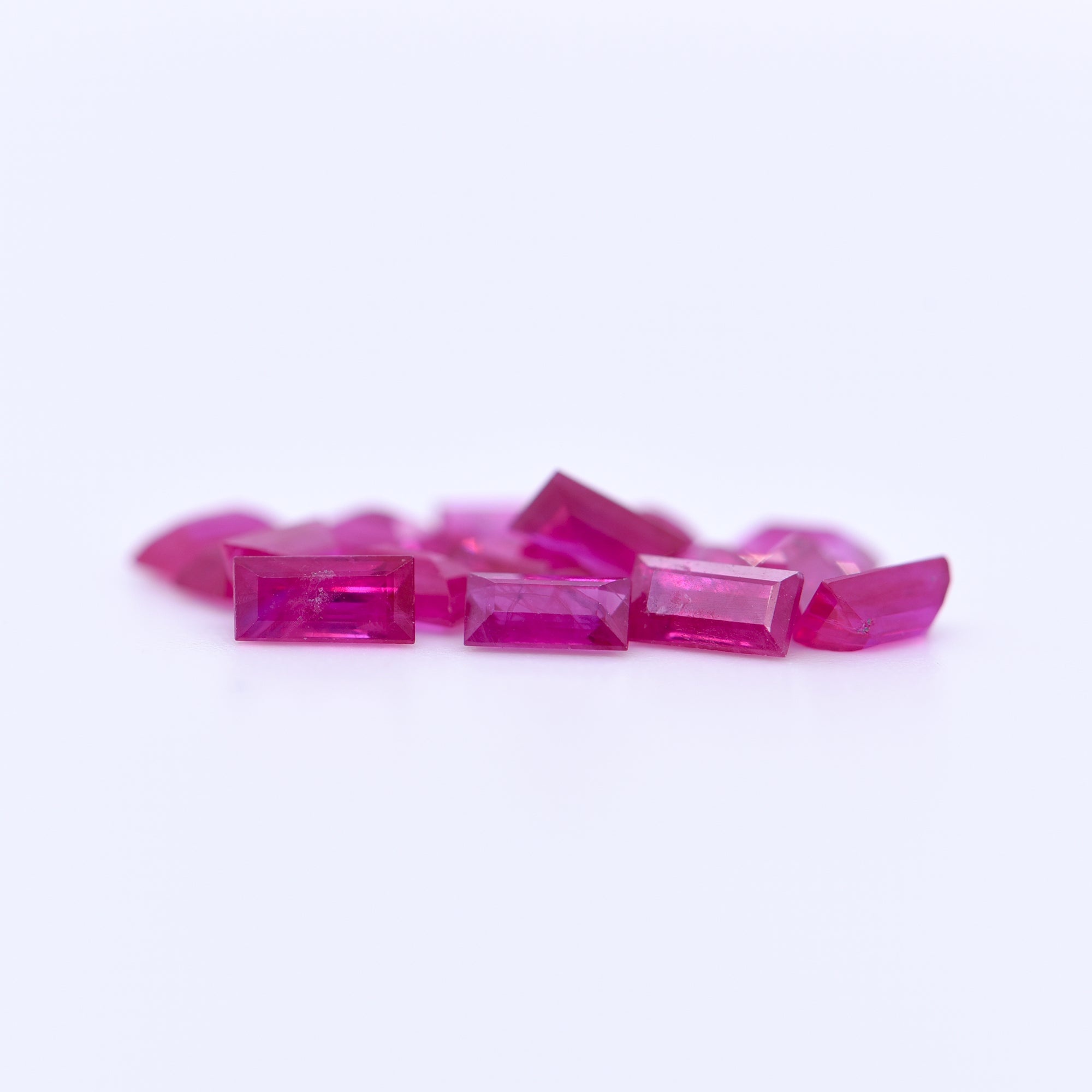 4X2 Baguette Step Cut Pink Rubies