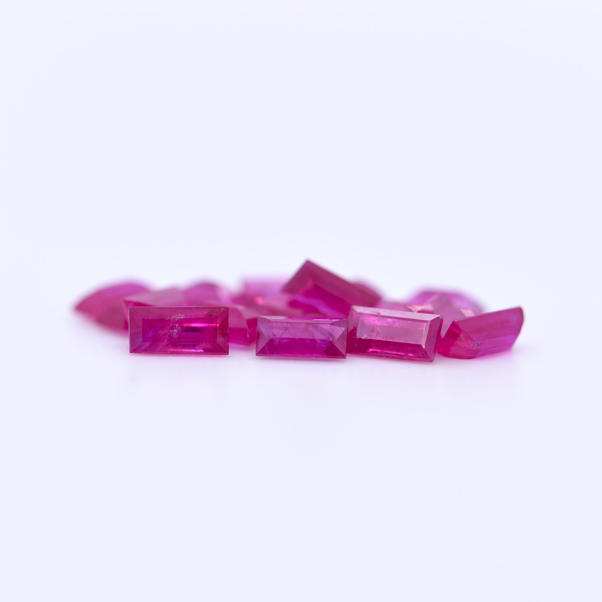 4X2 Baguette Step Cut Pink Rubies