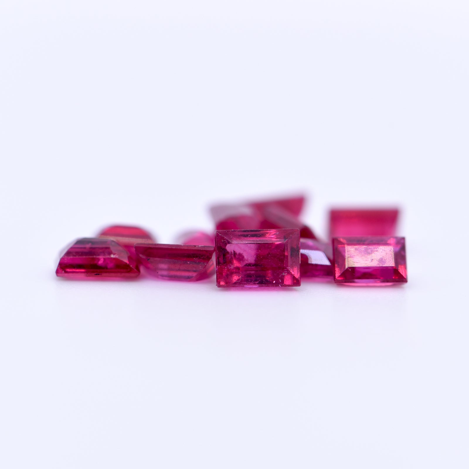 4.5X2.5 Baguette Step Cut Red Rubies