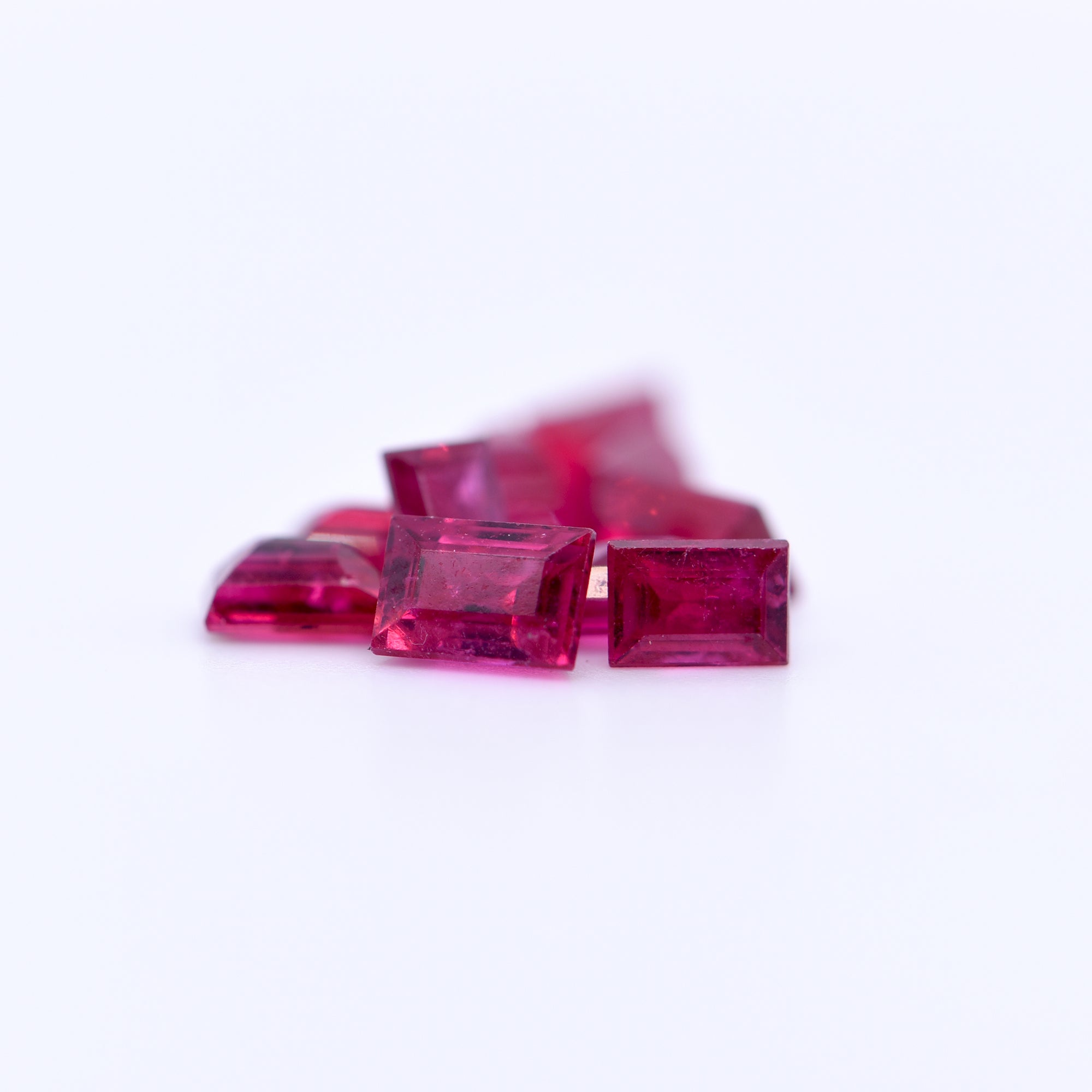4.5X2.5 Baguette Step Cut Red Rubies