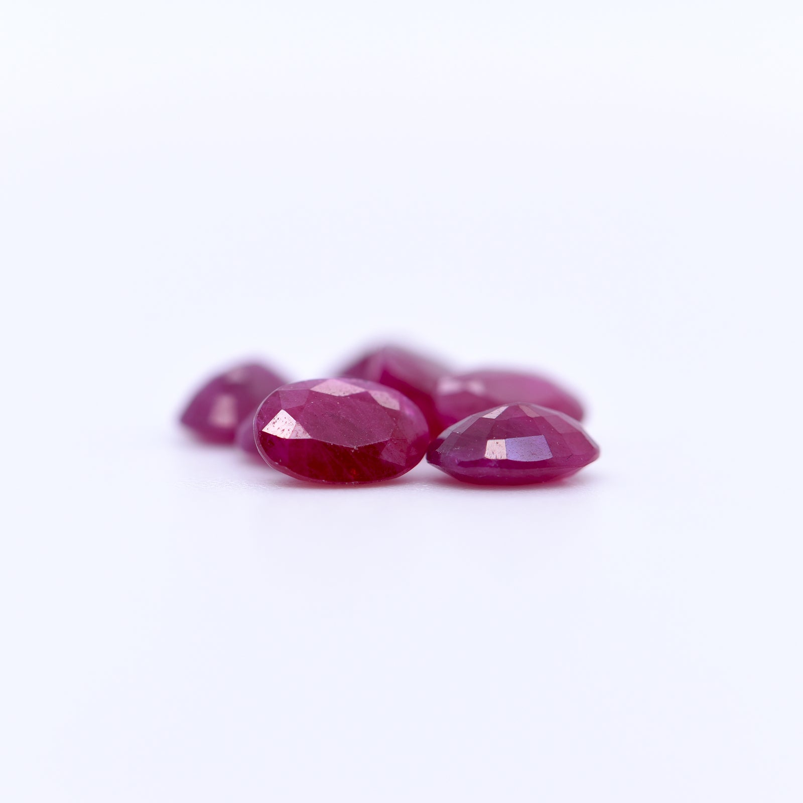 6X4 Oval Faceted Red Rubies