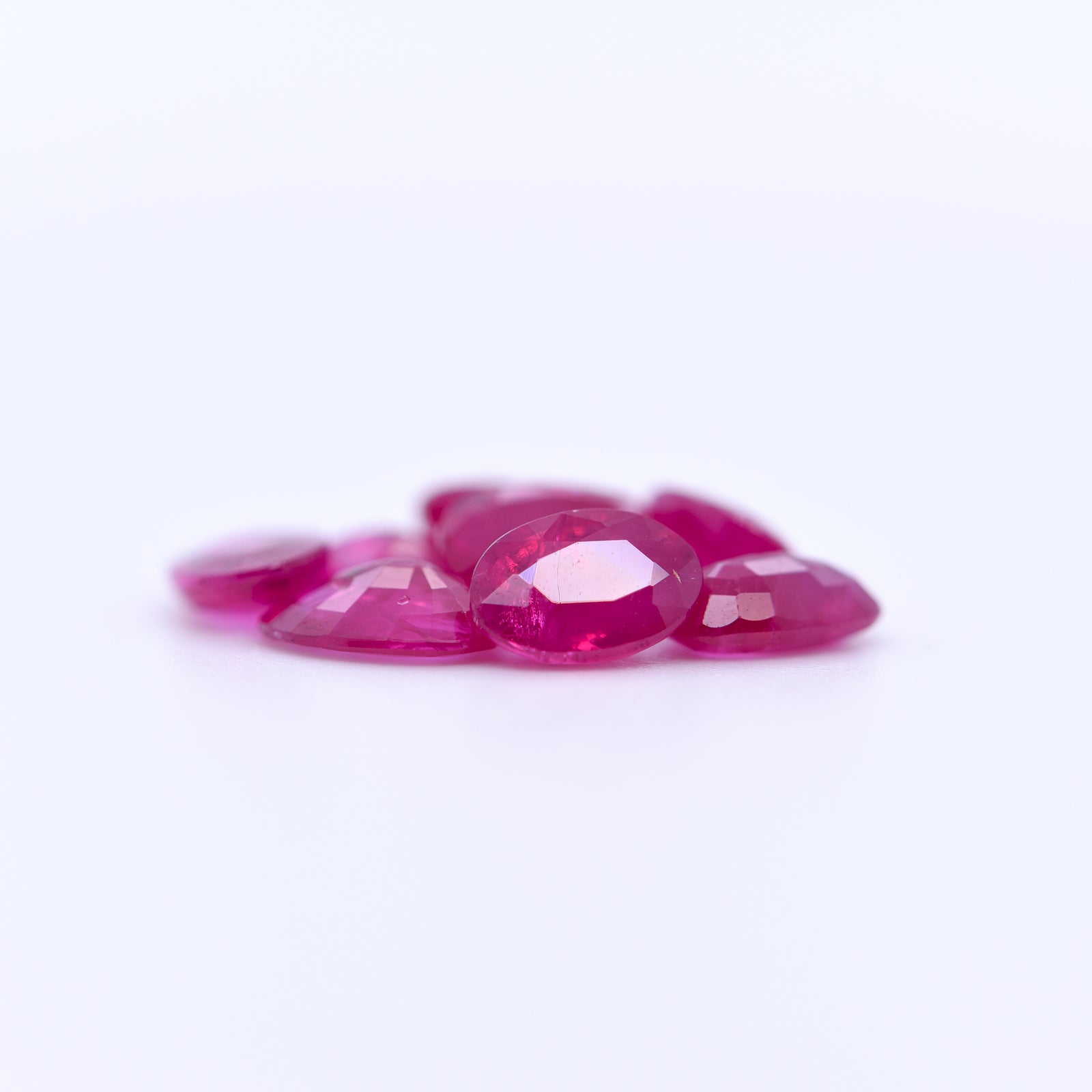 6x4 Oval Faceted Red Rubies