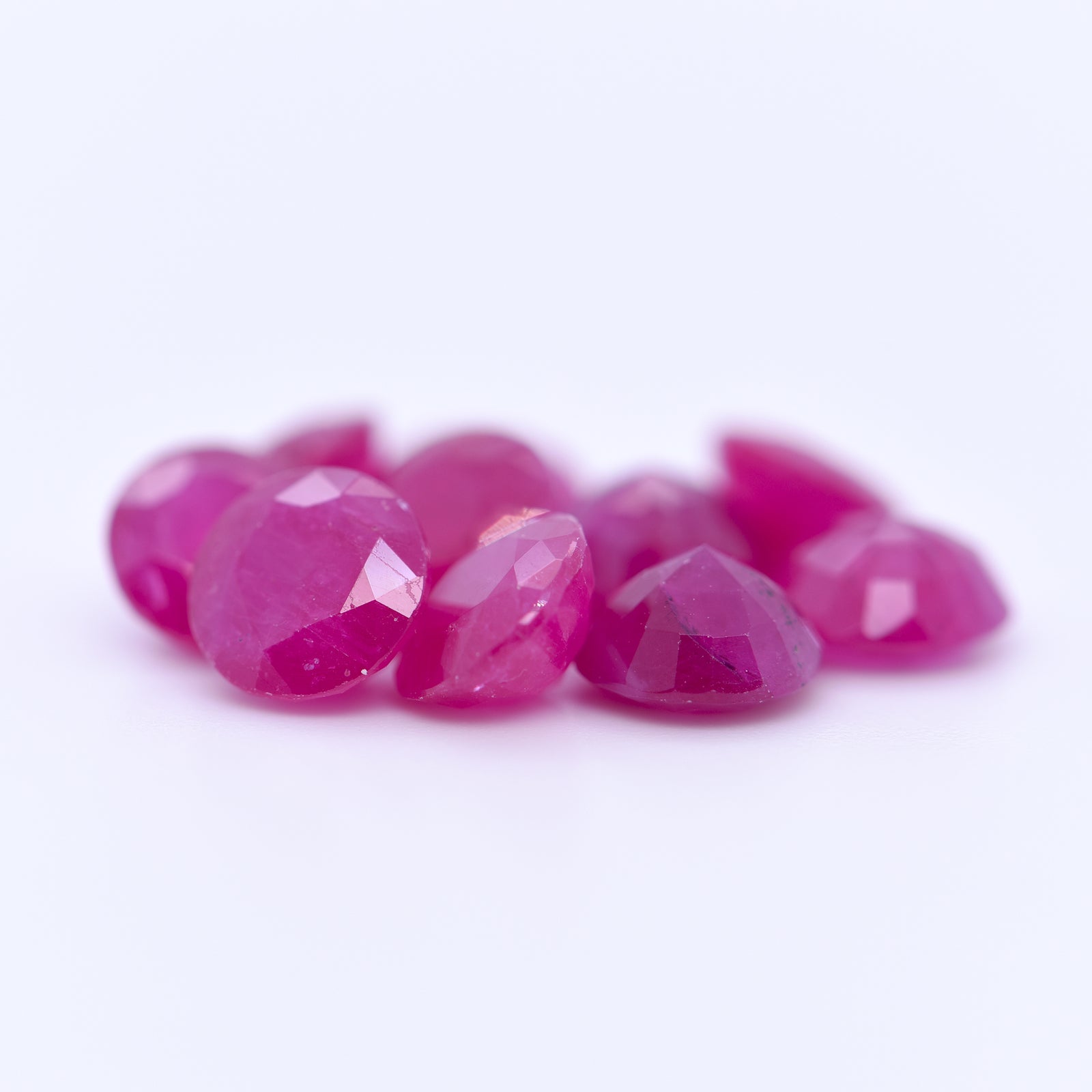 6mm Round Faceted Pink Rubies