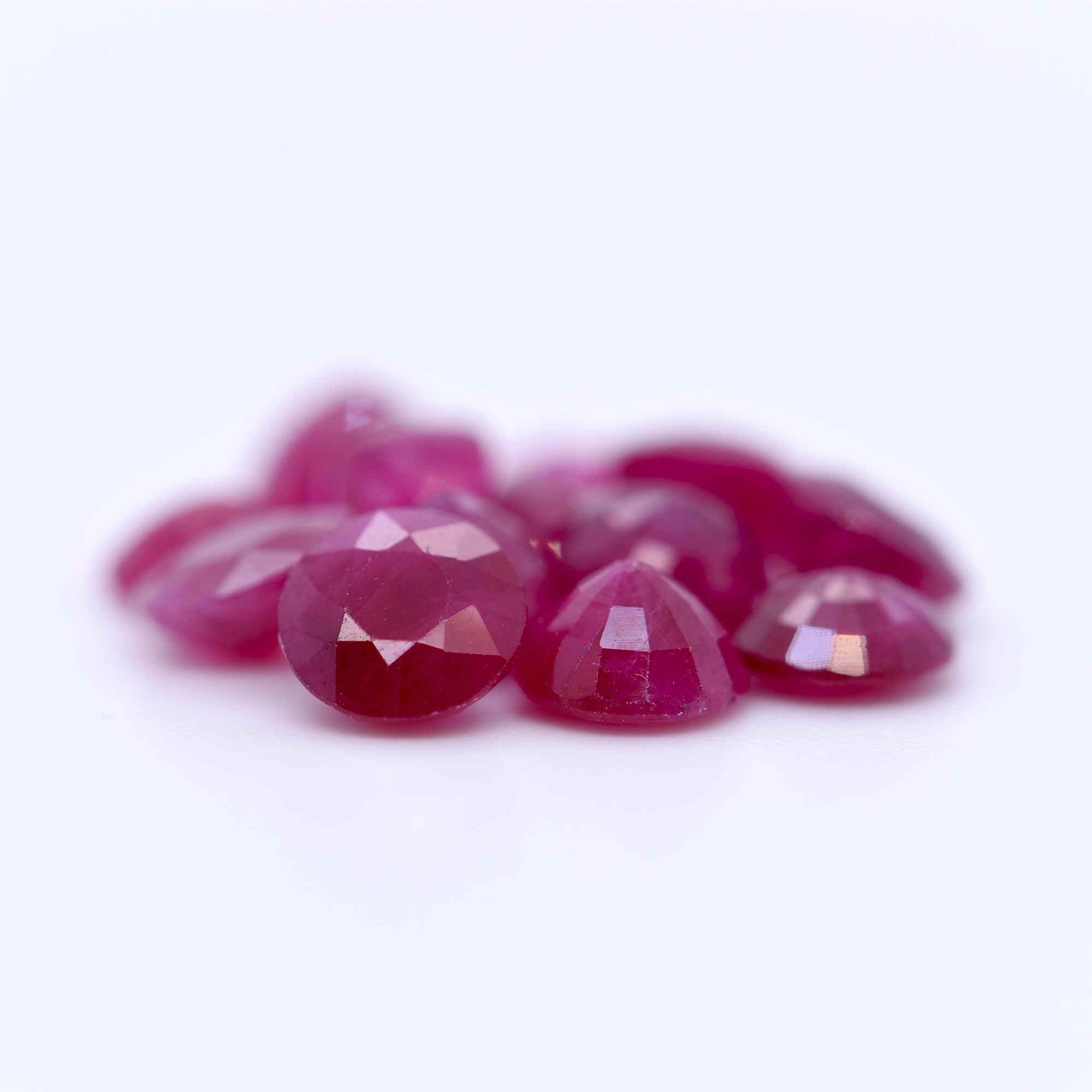 5.5mm Round Faceted Red Rubies