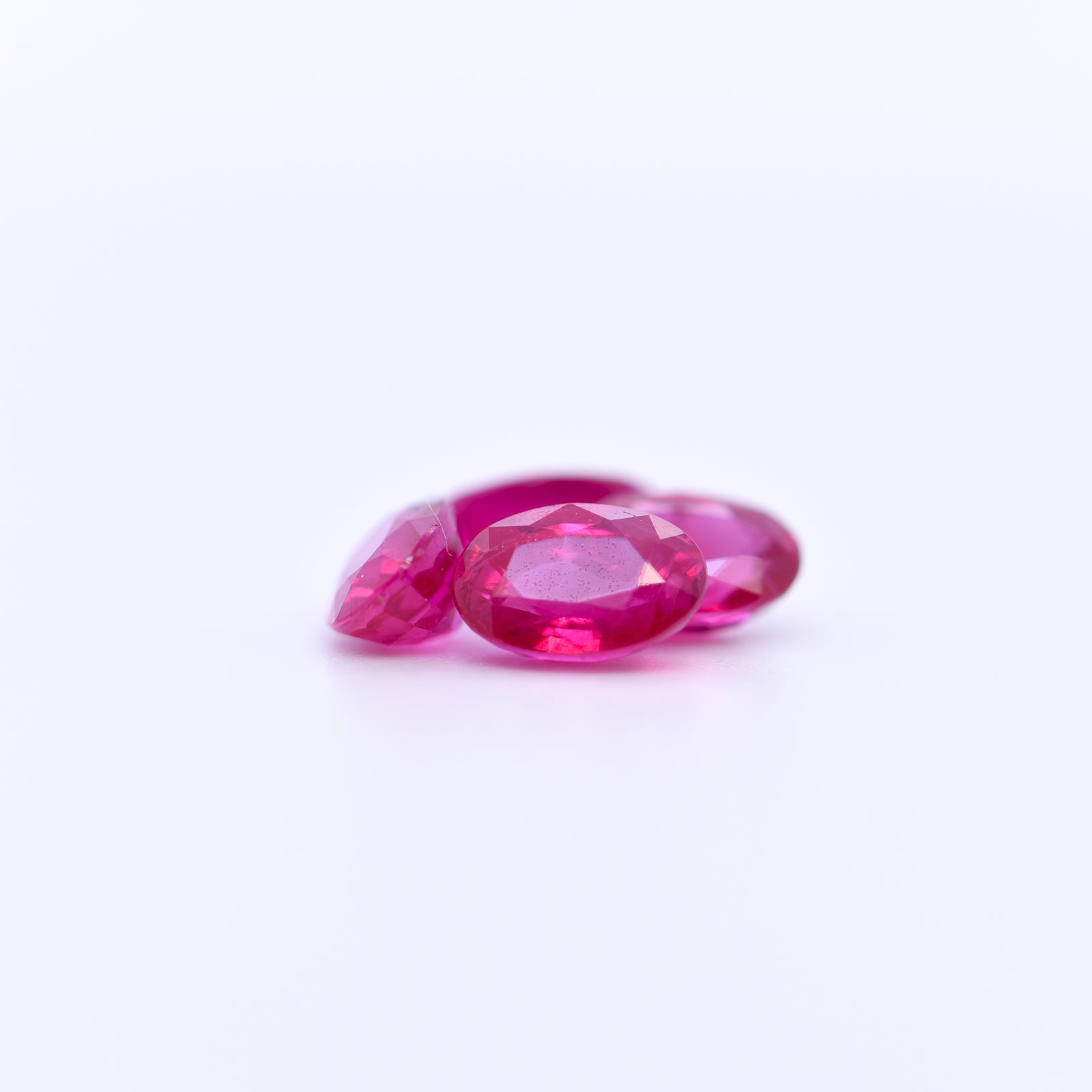 6X4 Oval Faceted Red Rubies