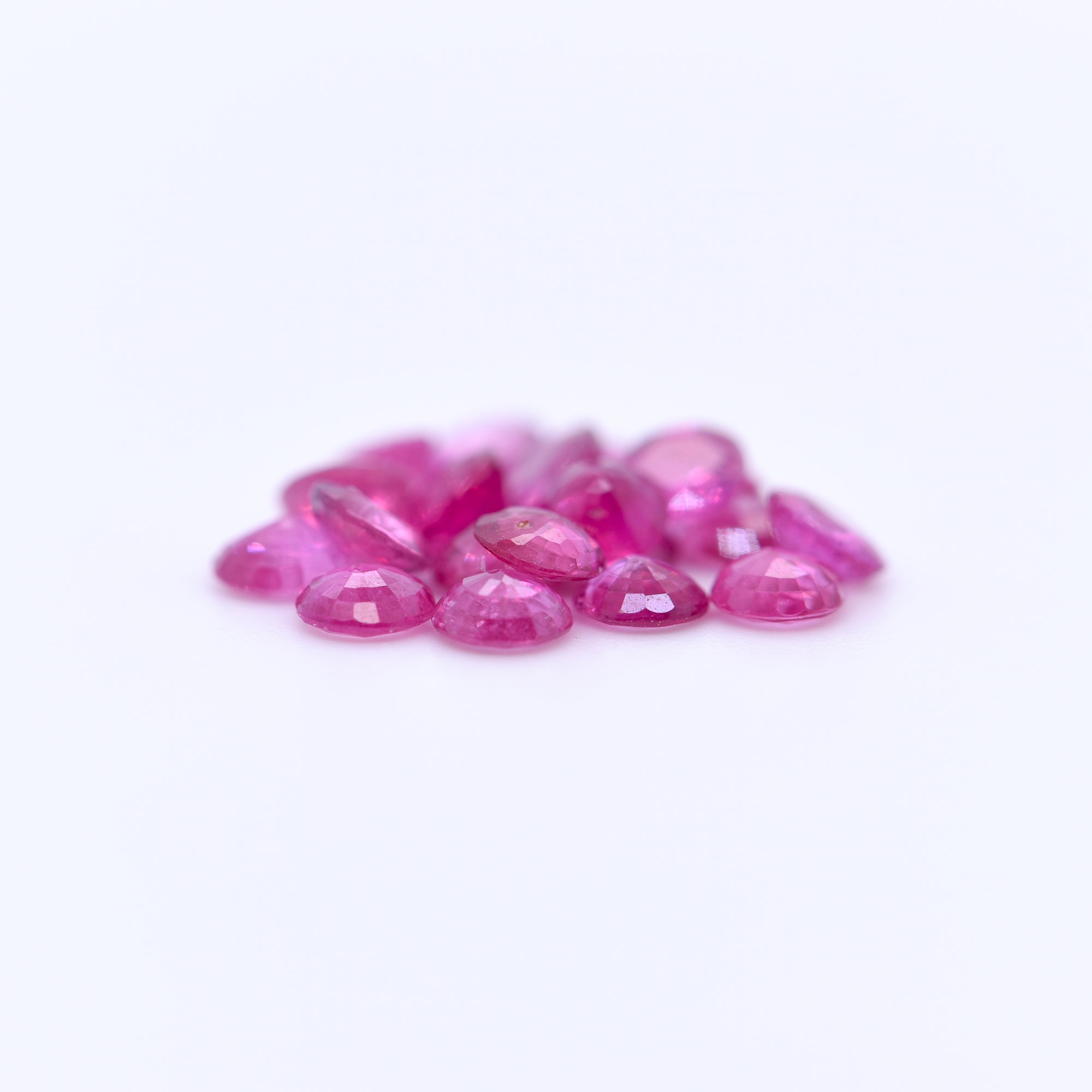 3.75mm Round Faceted Pink Rubies