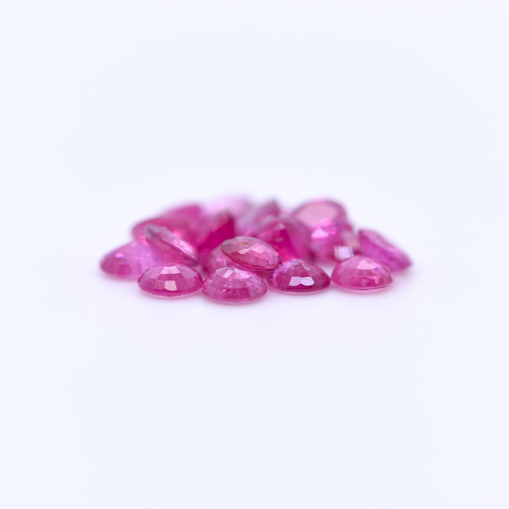 3.75mm Round Faceted Pink Rubies