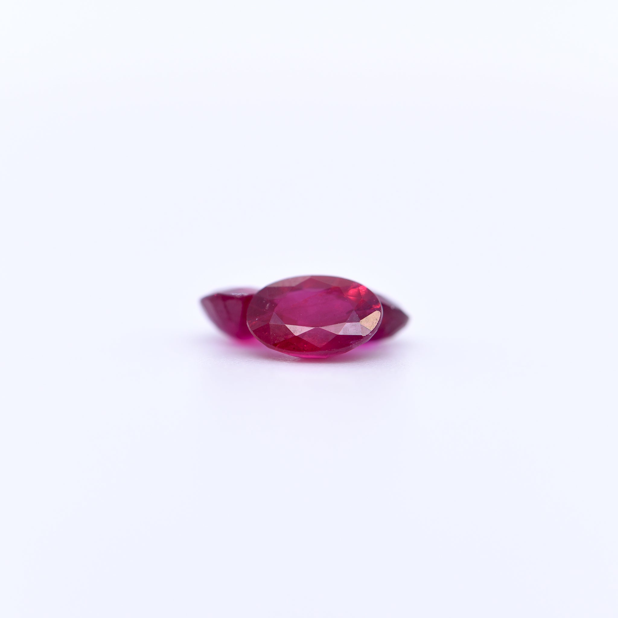 6x4 Oval Faceted Red Rubies