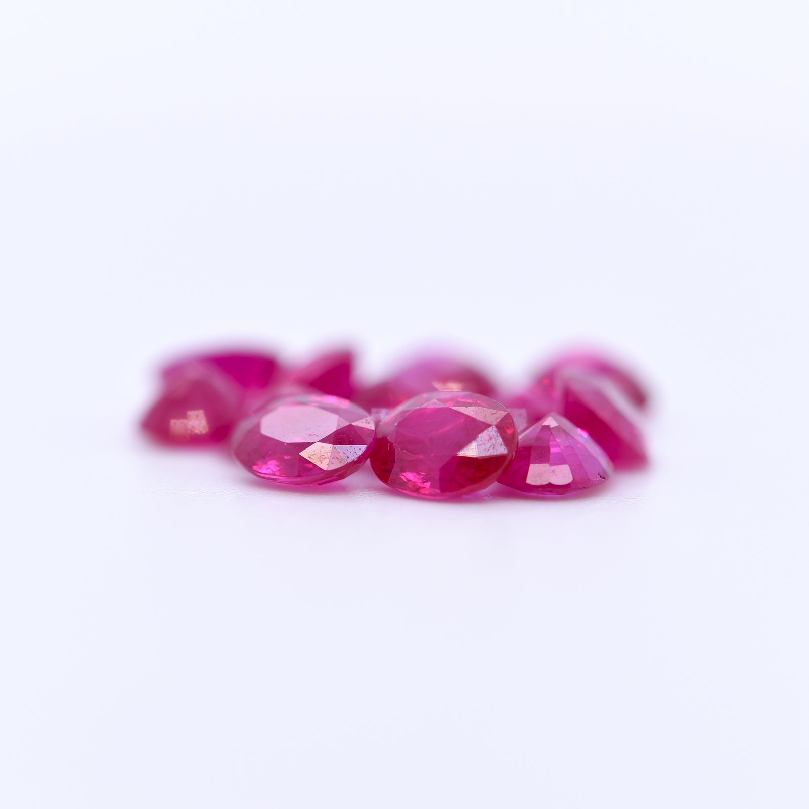 5X4 Oval Faceted Red Rubies