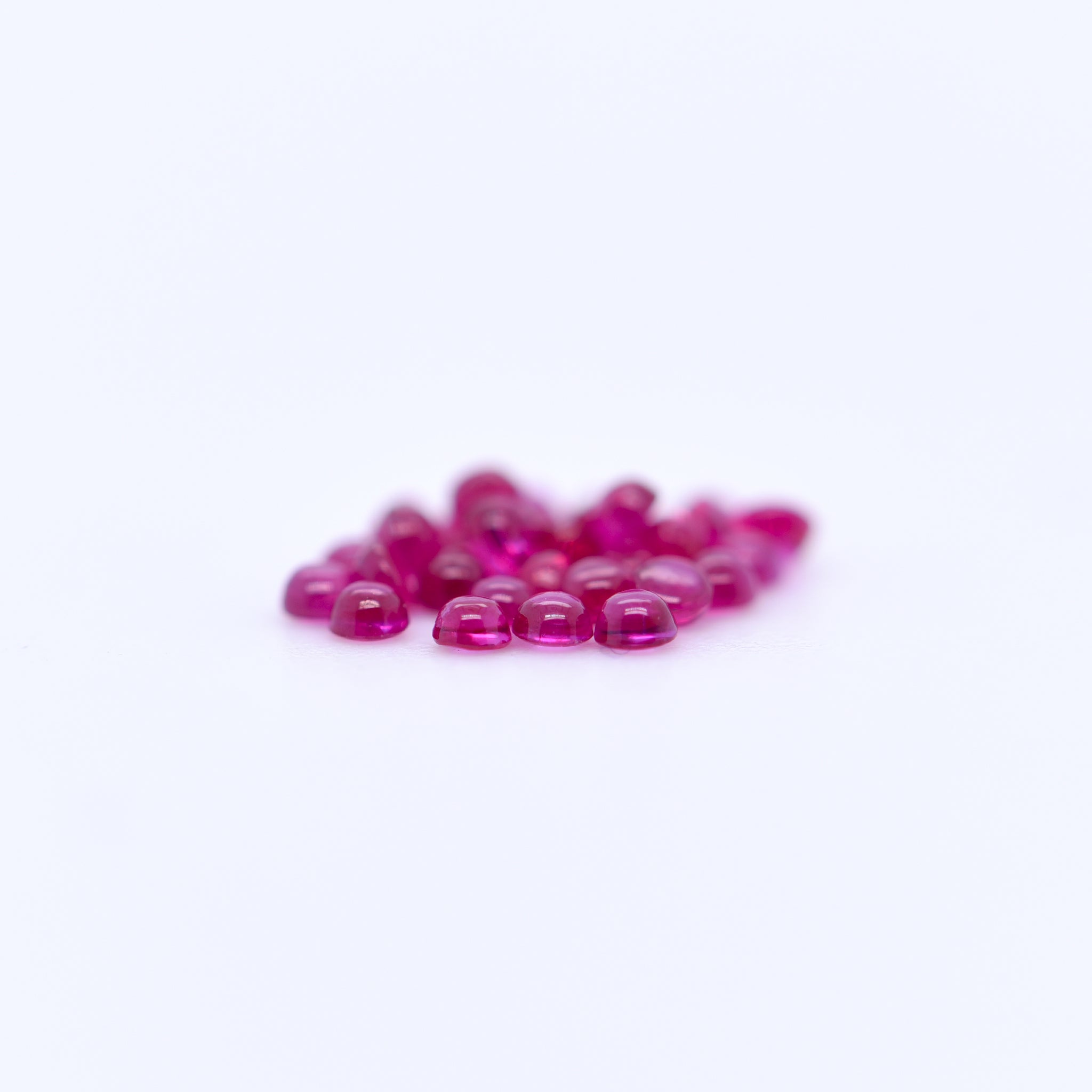 1.5mm Round Cabochon Pink Rubies