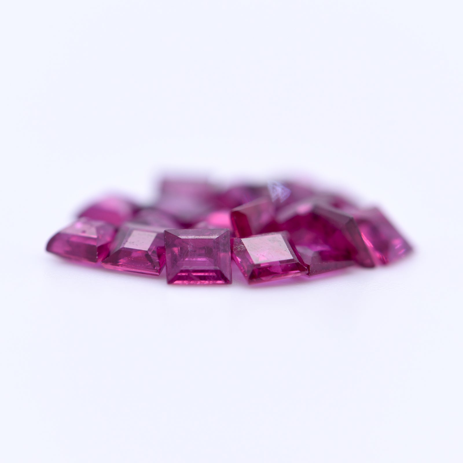 3x3 Square Step Cut Purple Rubies