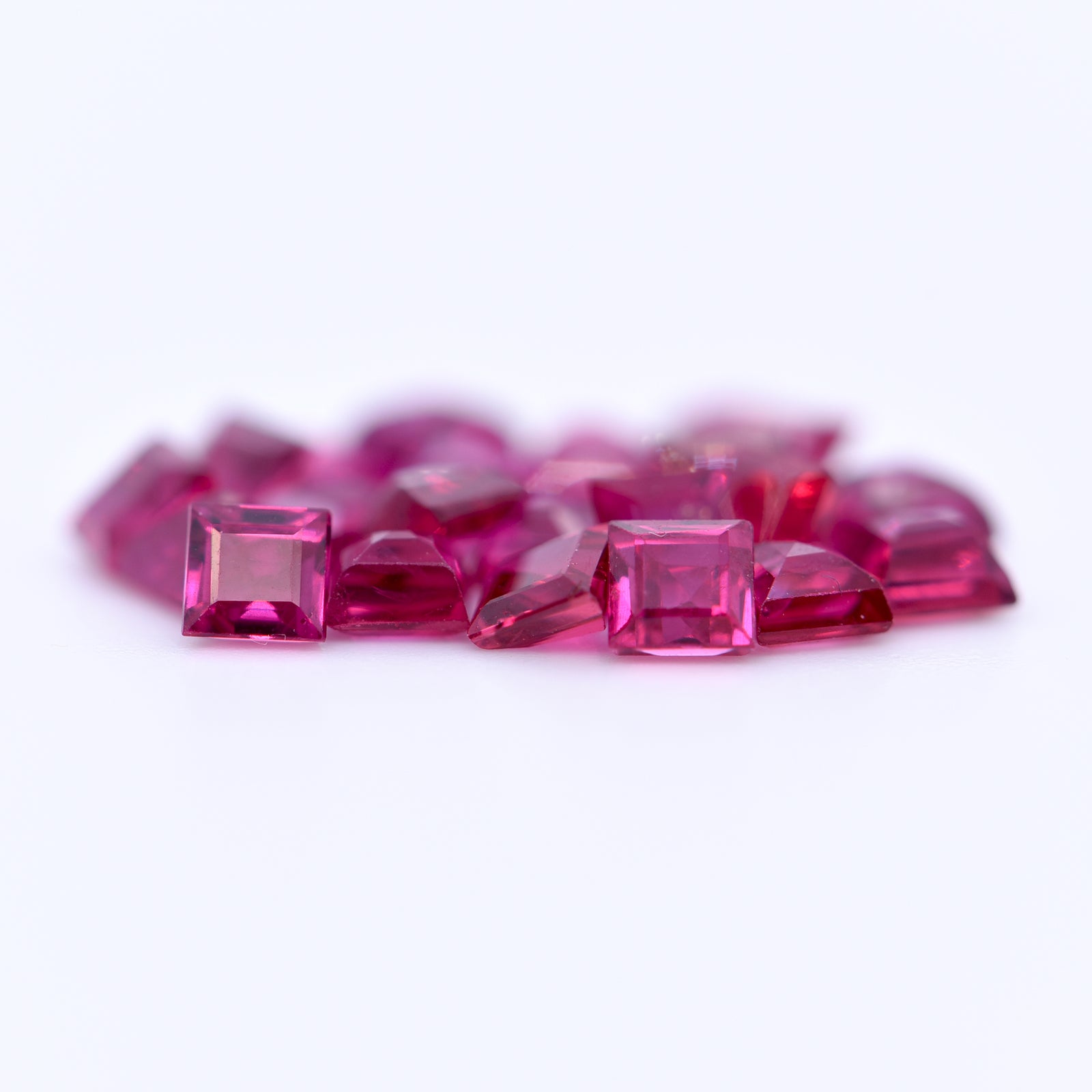 3x3 Square Step Cut Red Rubies