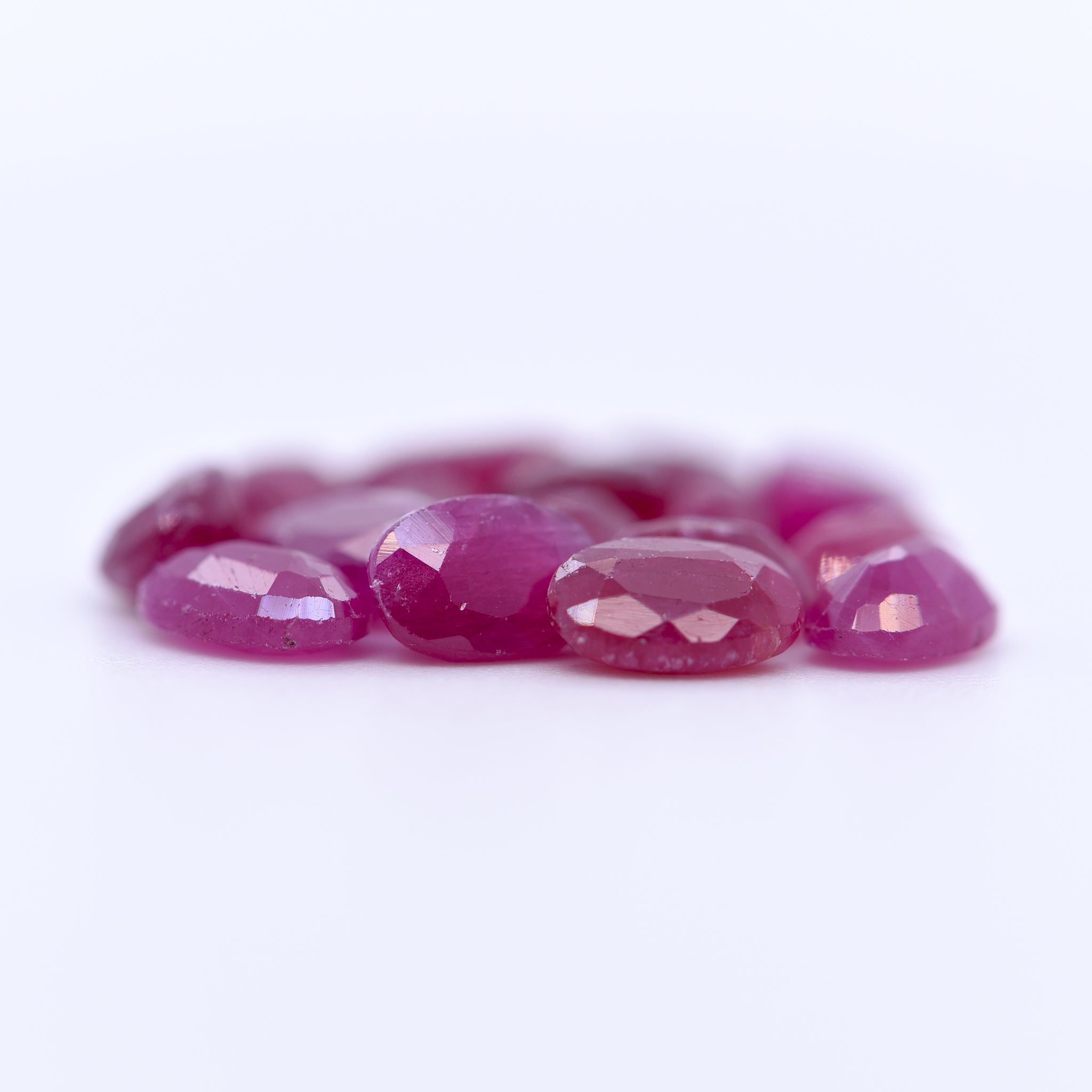 6x4 Oval Faceted Red Rubies