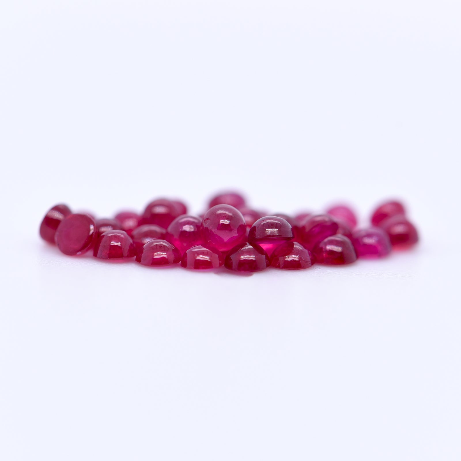 2.25mm Round Cabochon Red Rubies