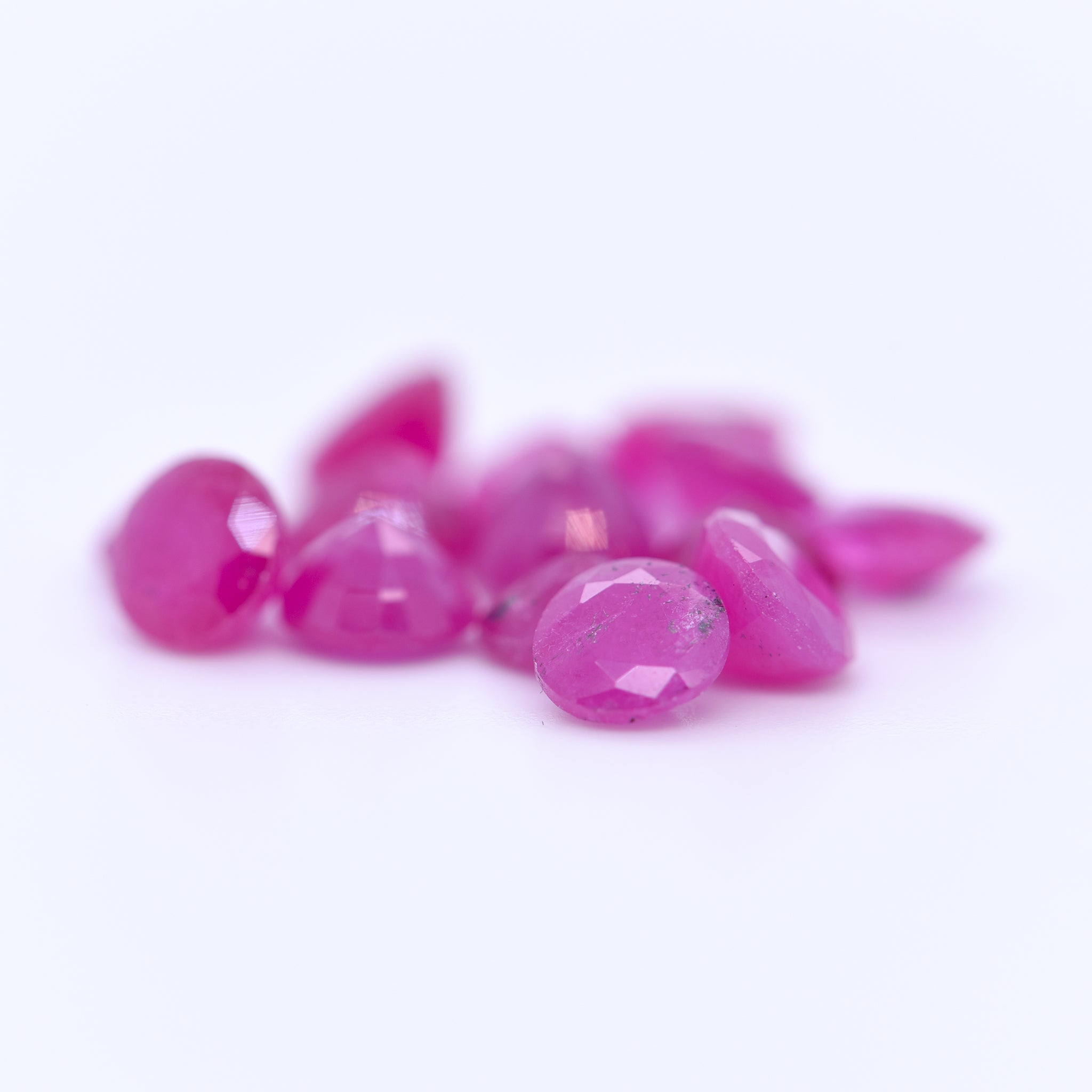 5mm Round Faceted Pink Rubies