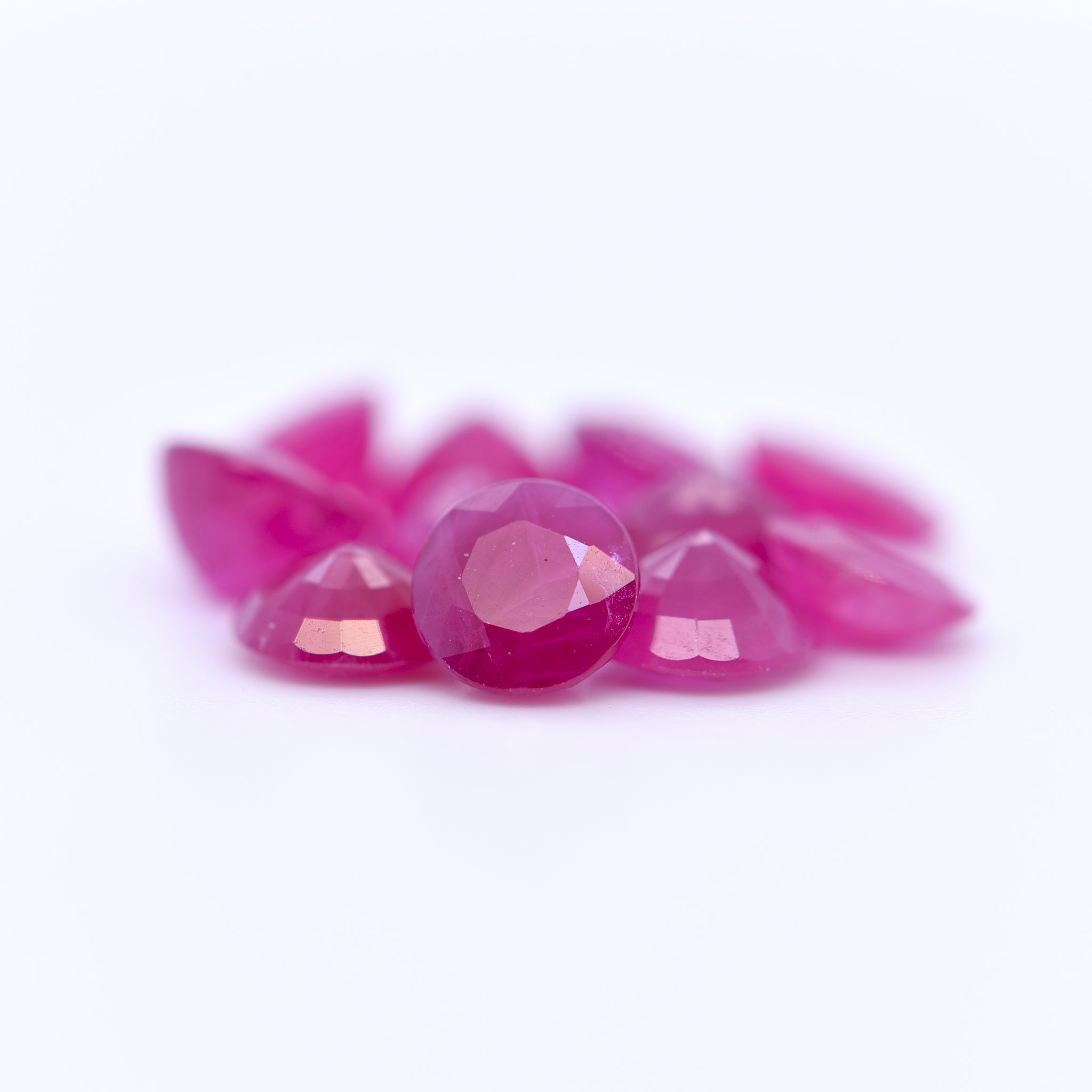 5.5mm Round Faceted Pink Rubies