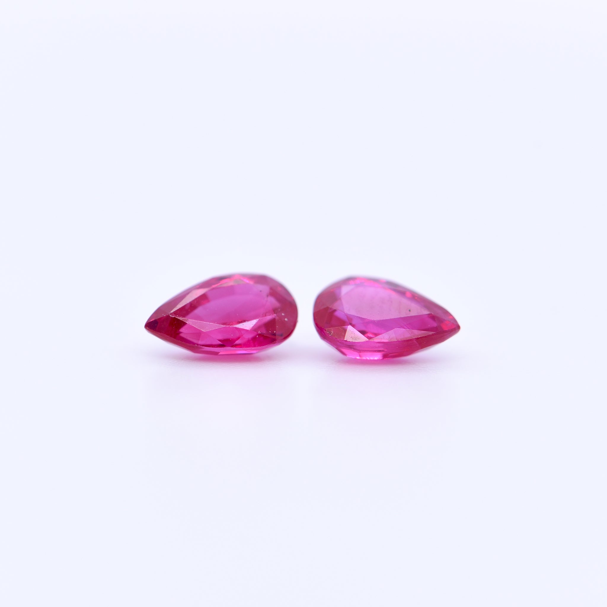 6X4 Pear Faceted Pink Rubies