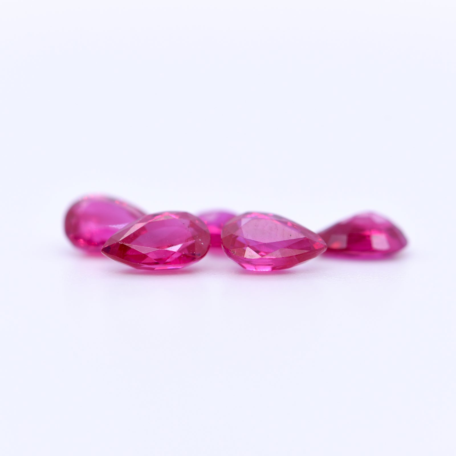 6X4 Pear Faceted Pink Rubies