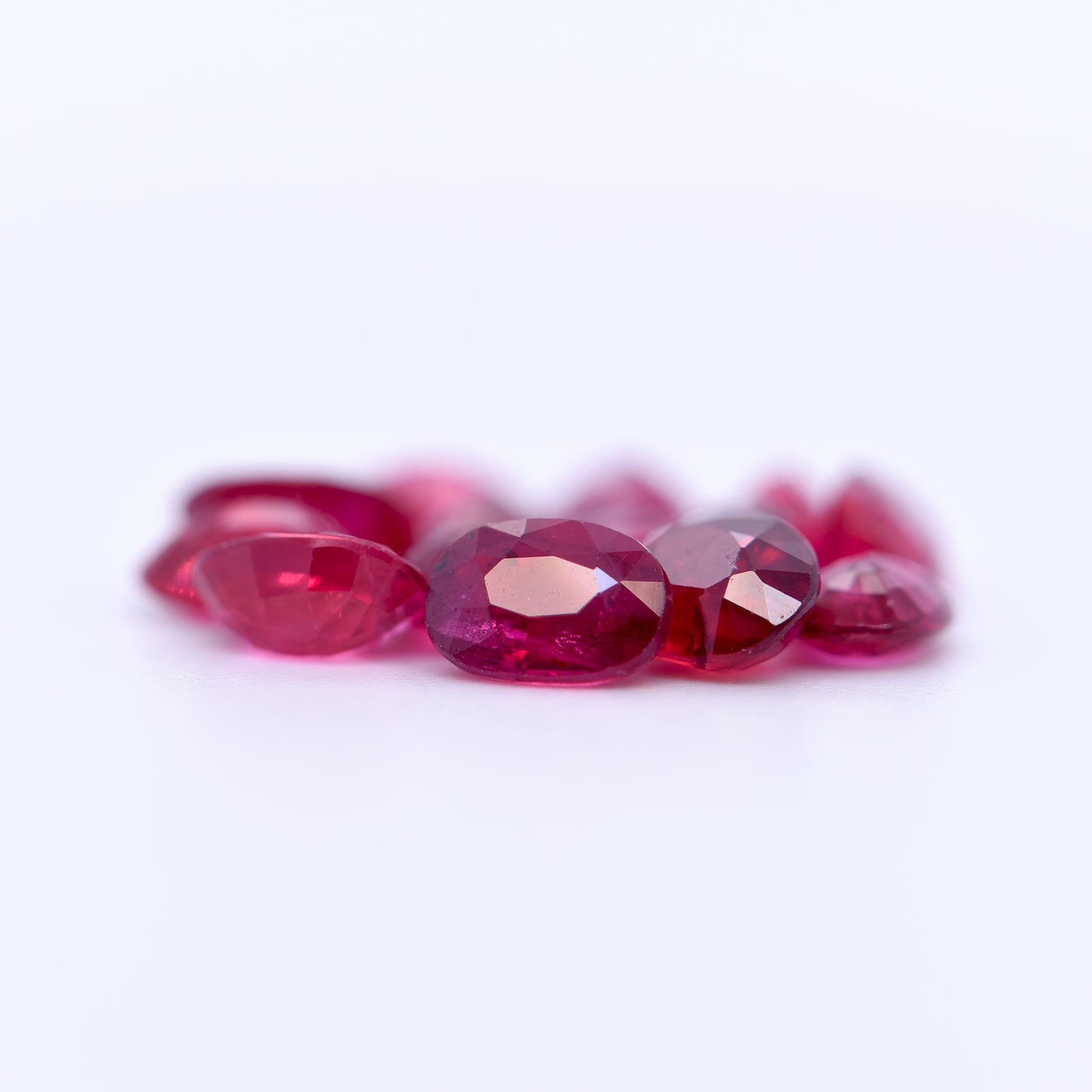 6x4 Oval Faceted Red Rubies