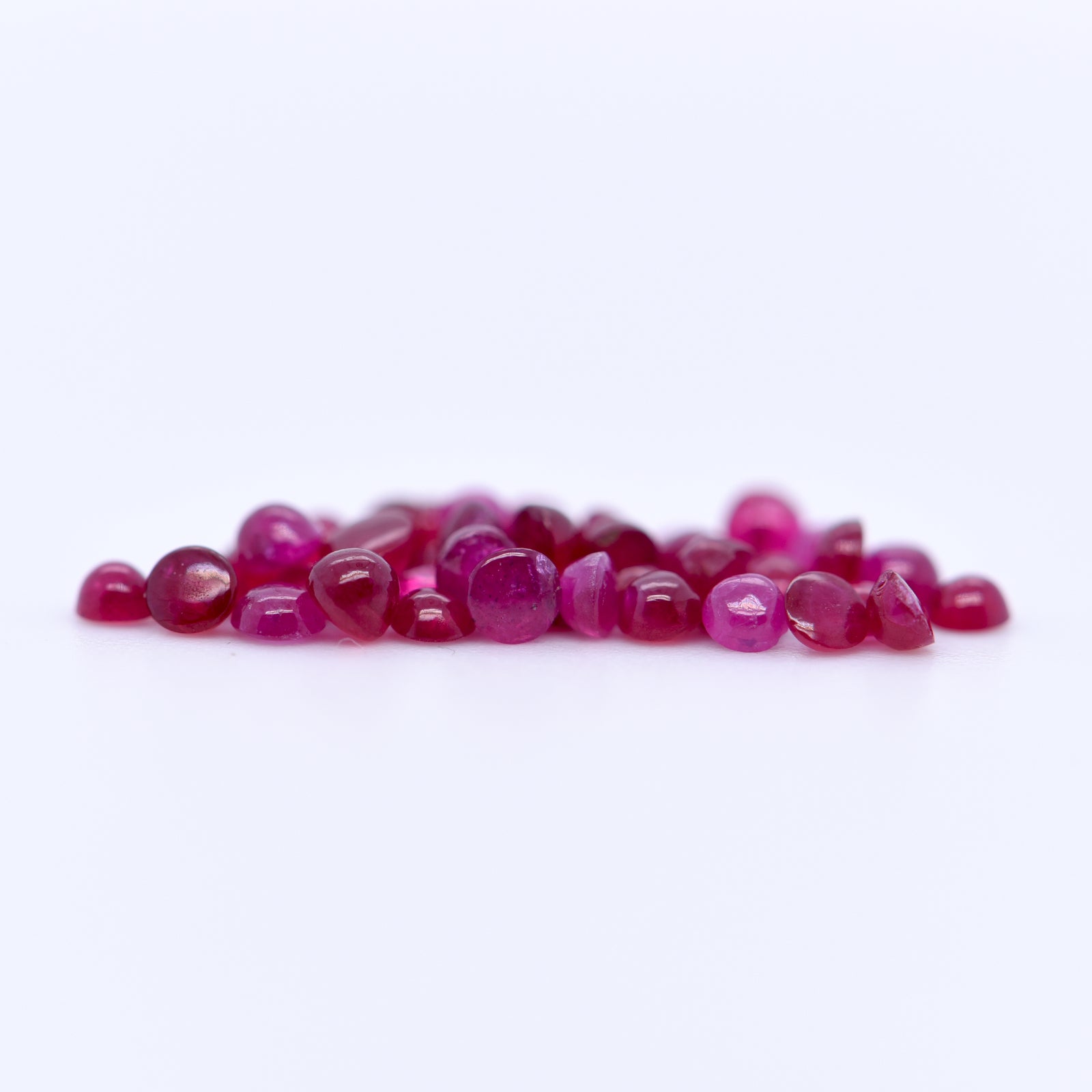 2mm Round Cabochon Red Rubies