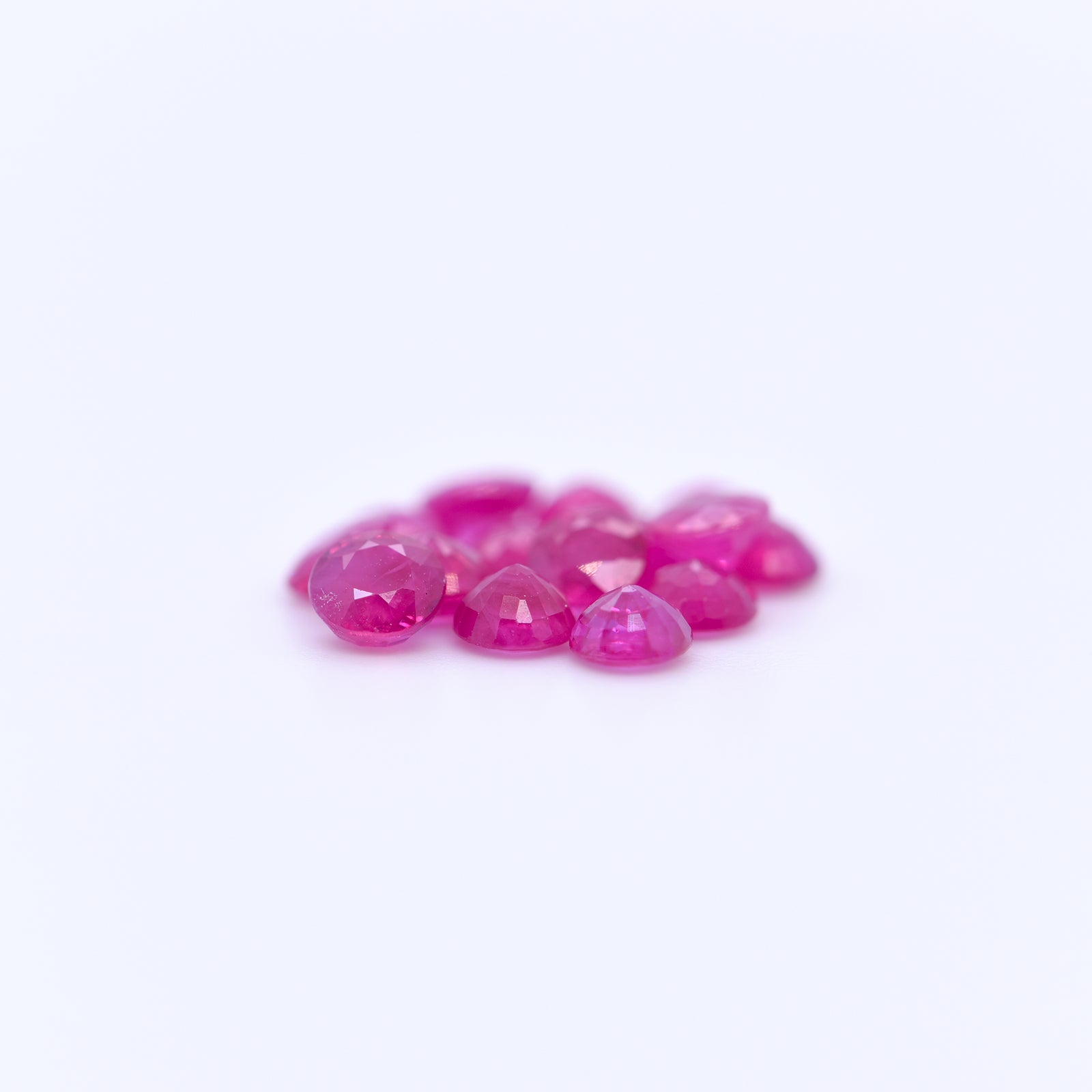 3.25mm Round Faceted Pink Rubies