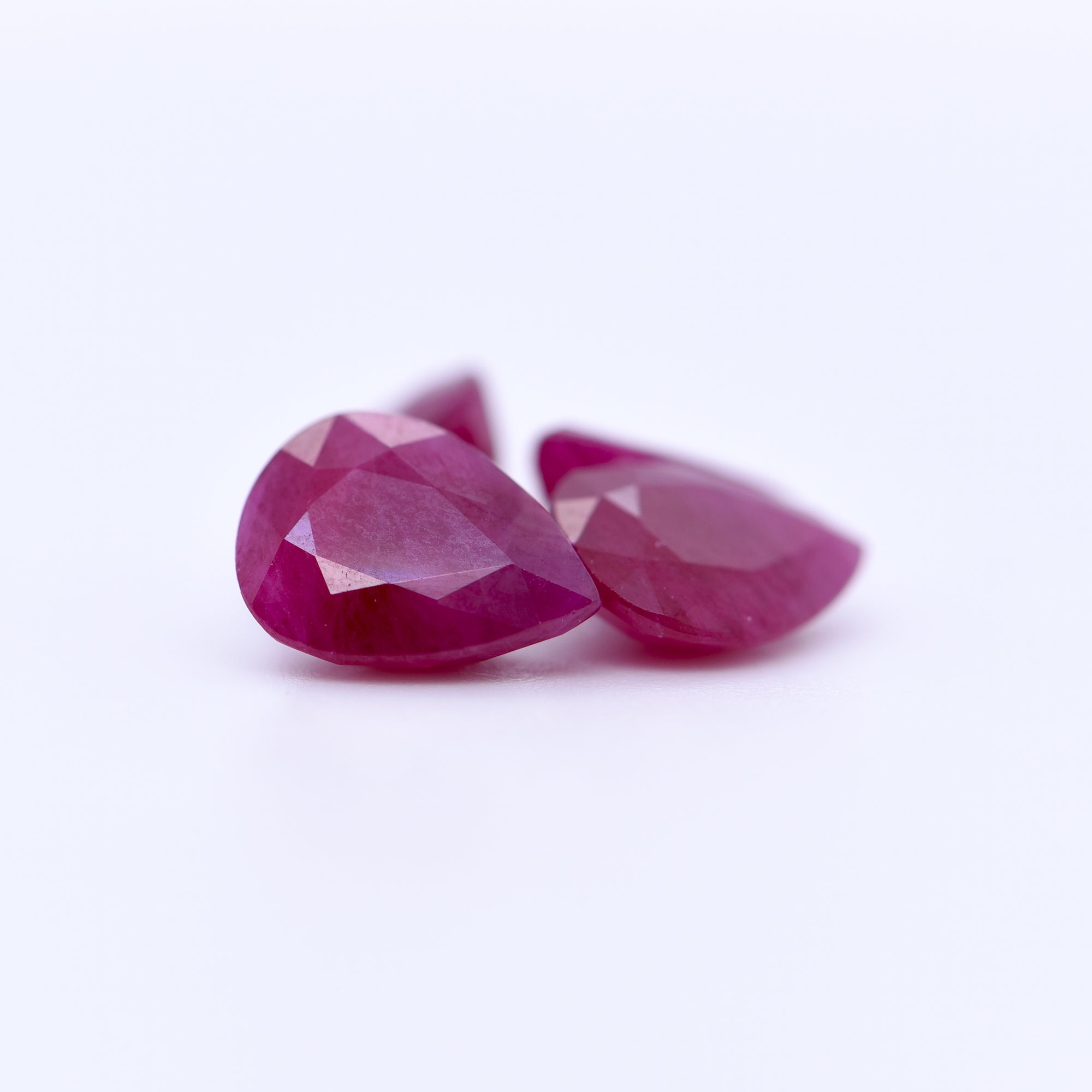 8X6 Pear Faceted Red Rubies