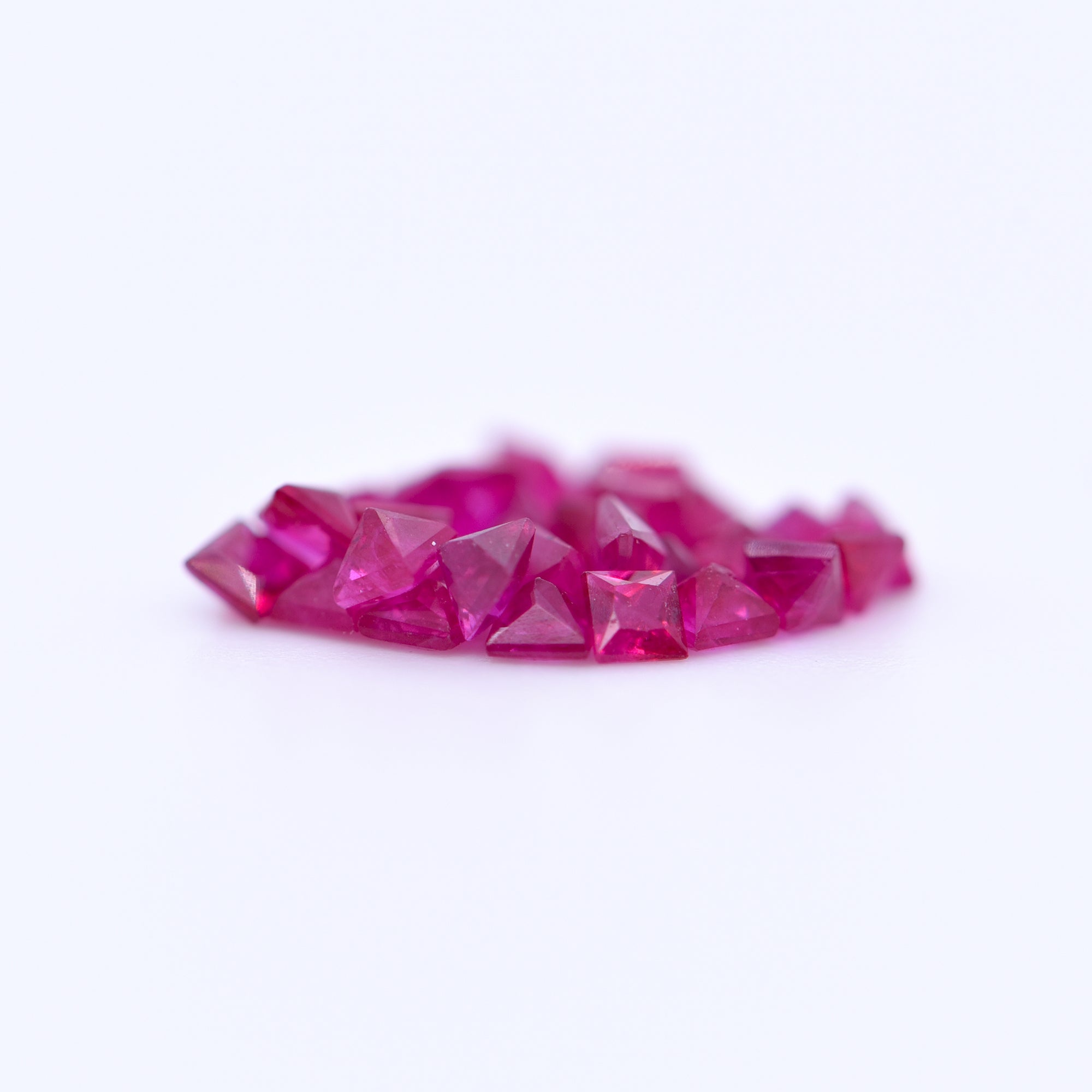 1.75x1.75 Square Princess Cut Pink Rubies