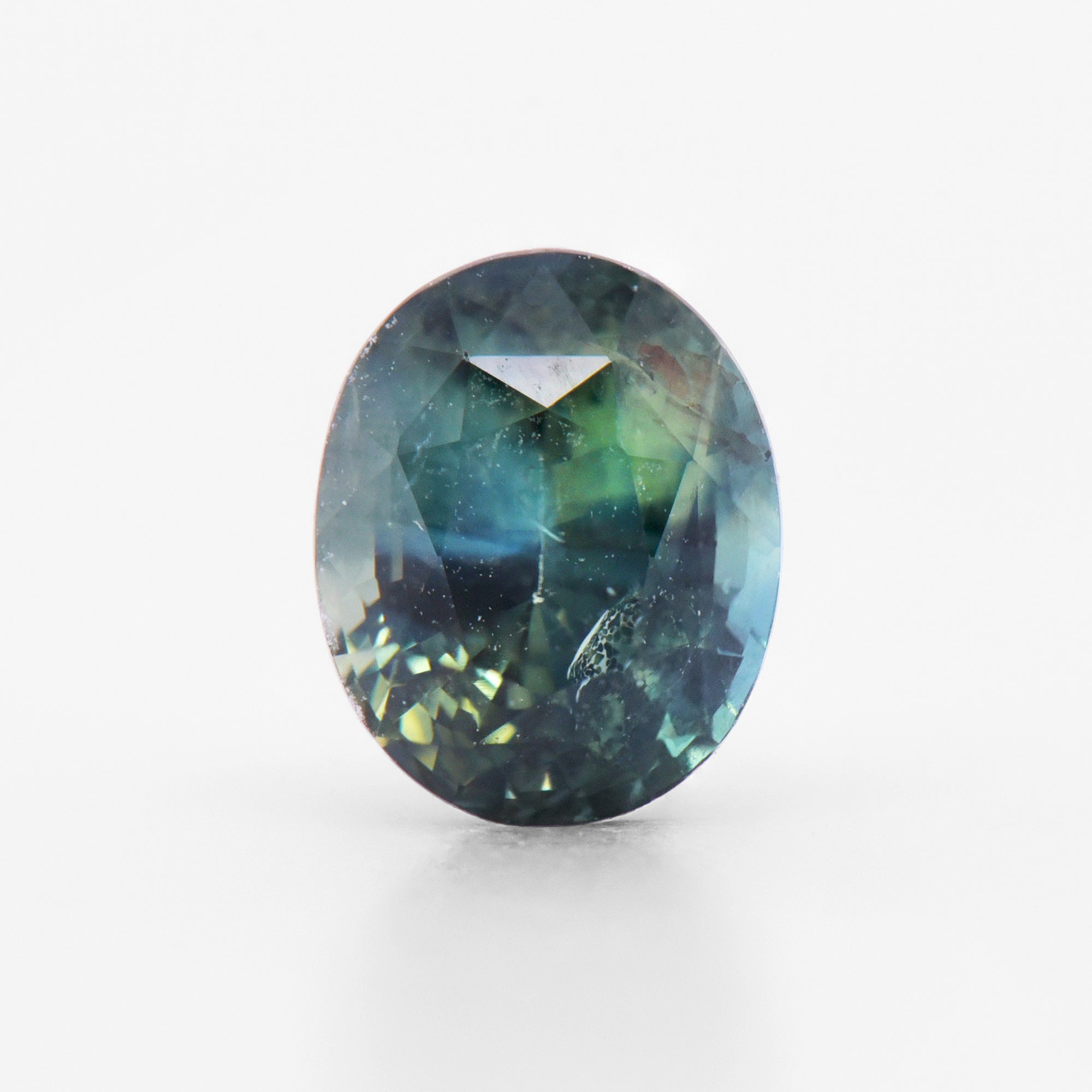 1.65cts 7x5.7mm Oval Faceted Teal Sapphire