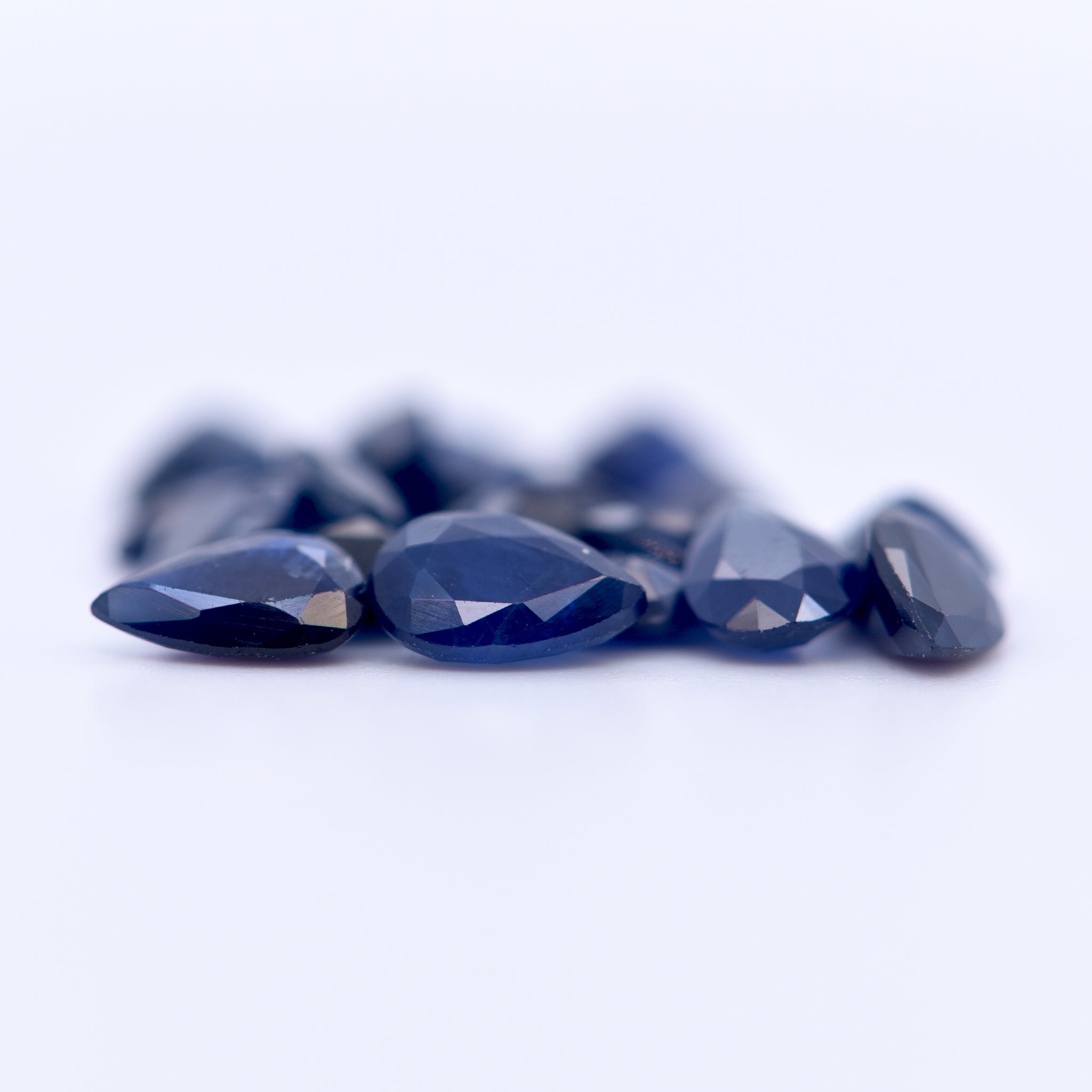 6x4 Pear Faceted Blue Sapphires