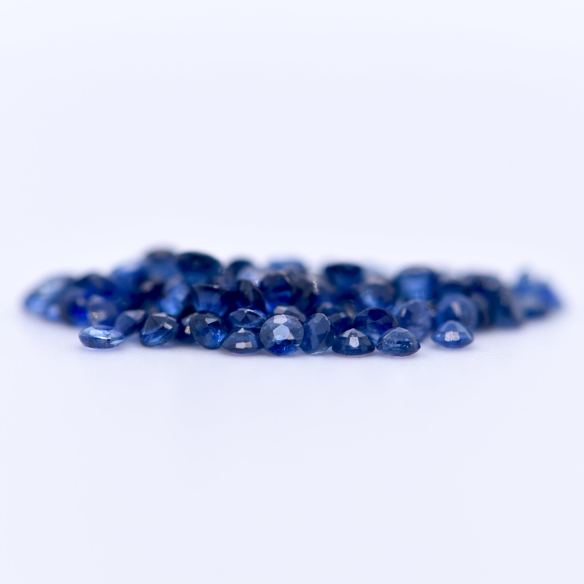 2mm Round Faceted Blue Sapphires