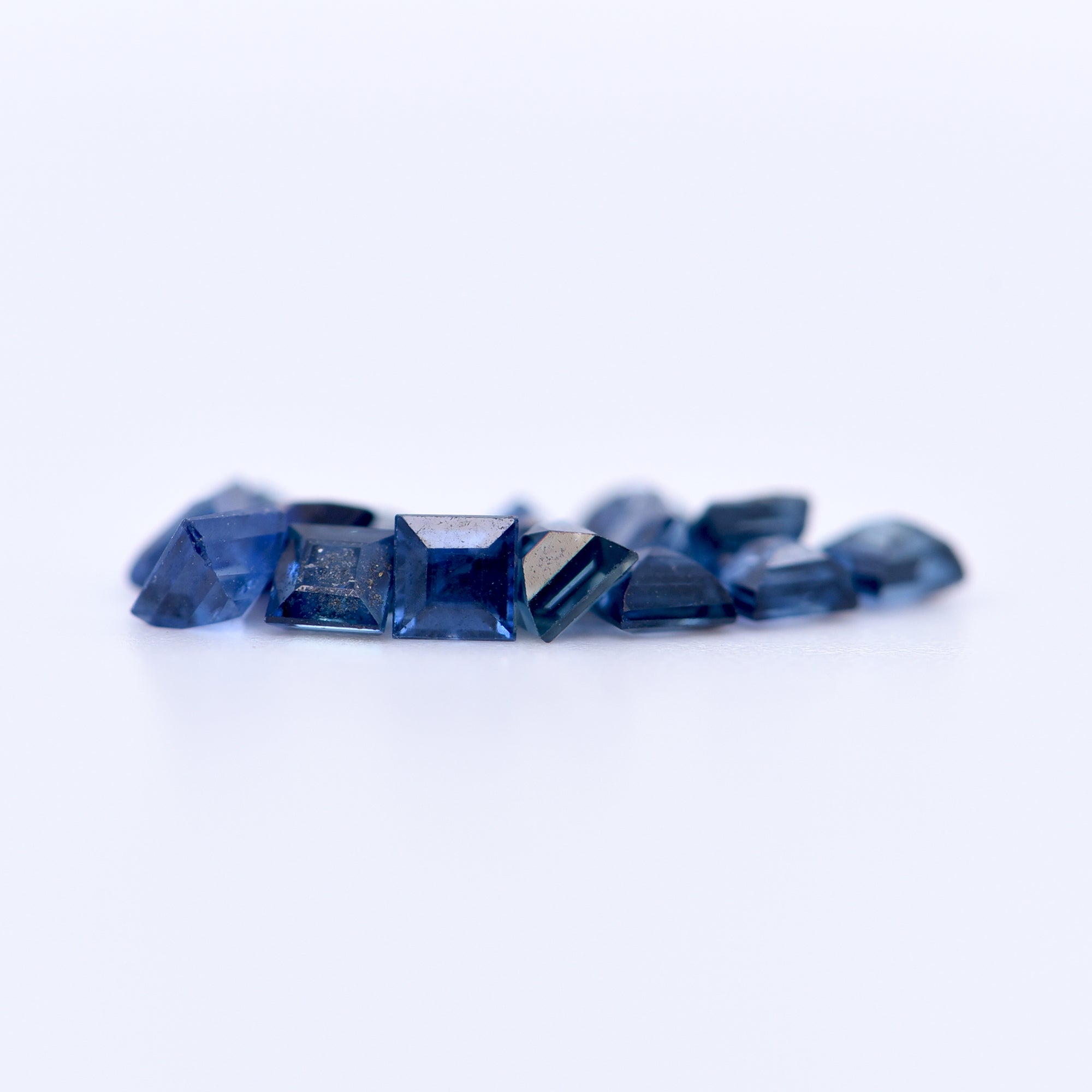 2.5x2.5 Square Step Cut Blue Sapphires