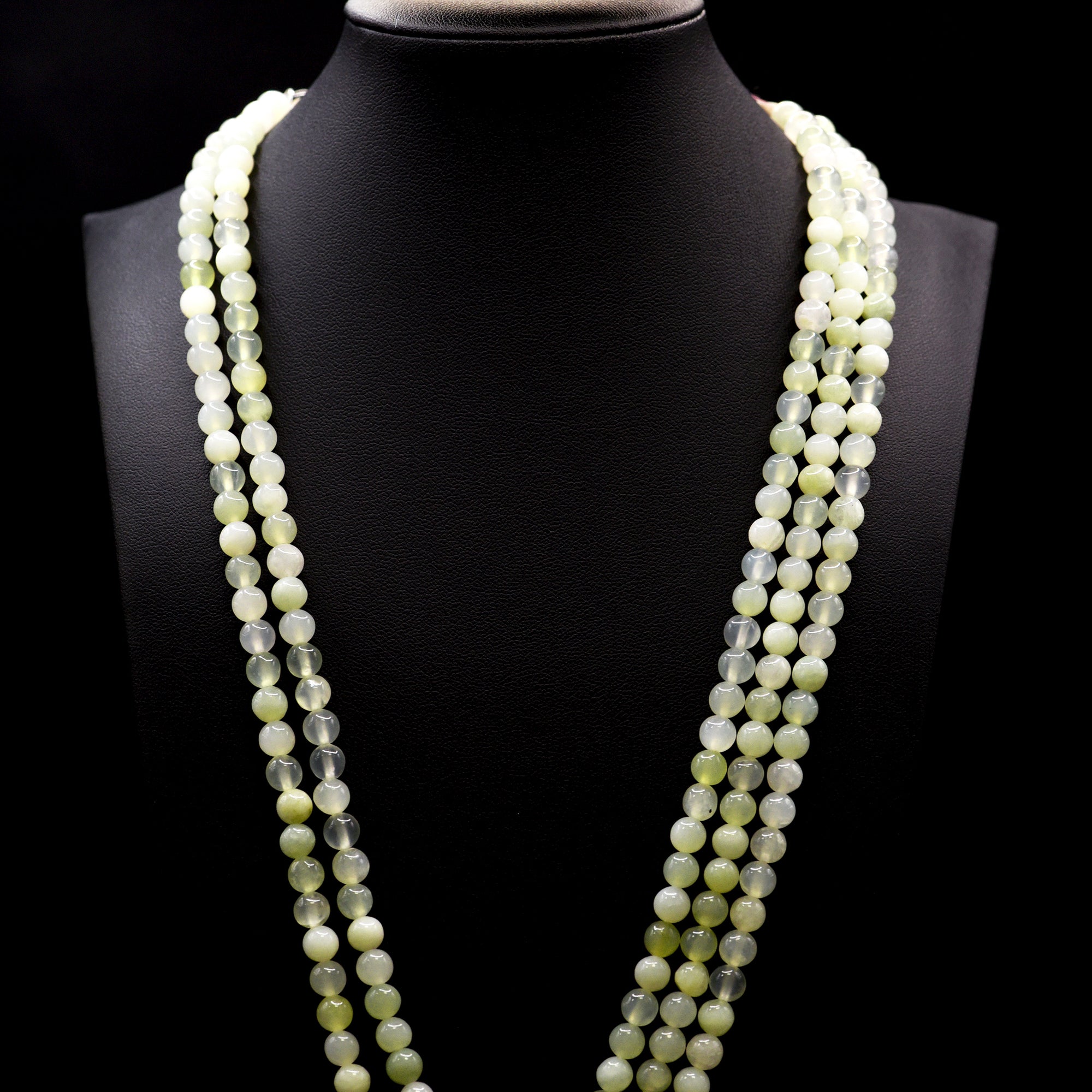 6.5mm Round Mixed Green Serpentine Bead Strings