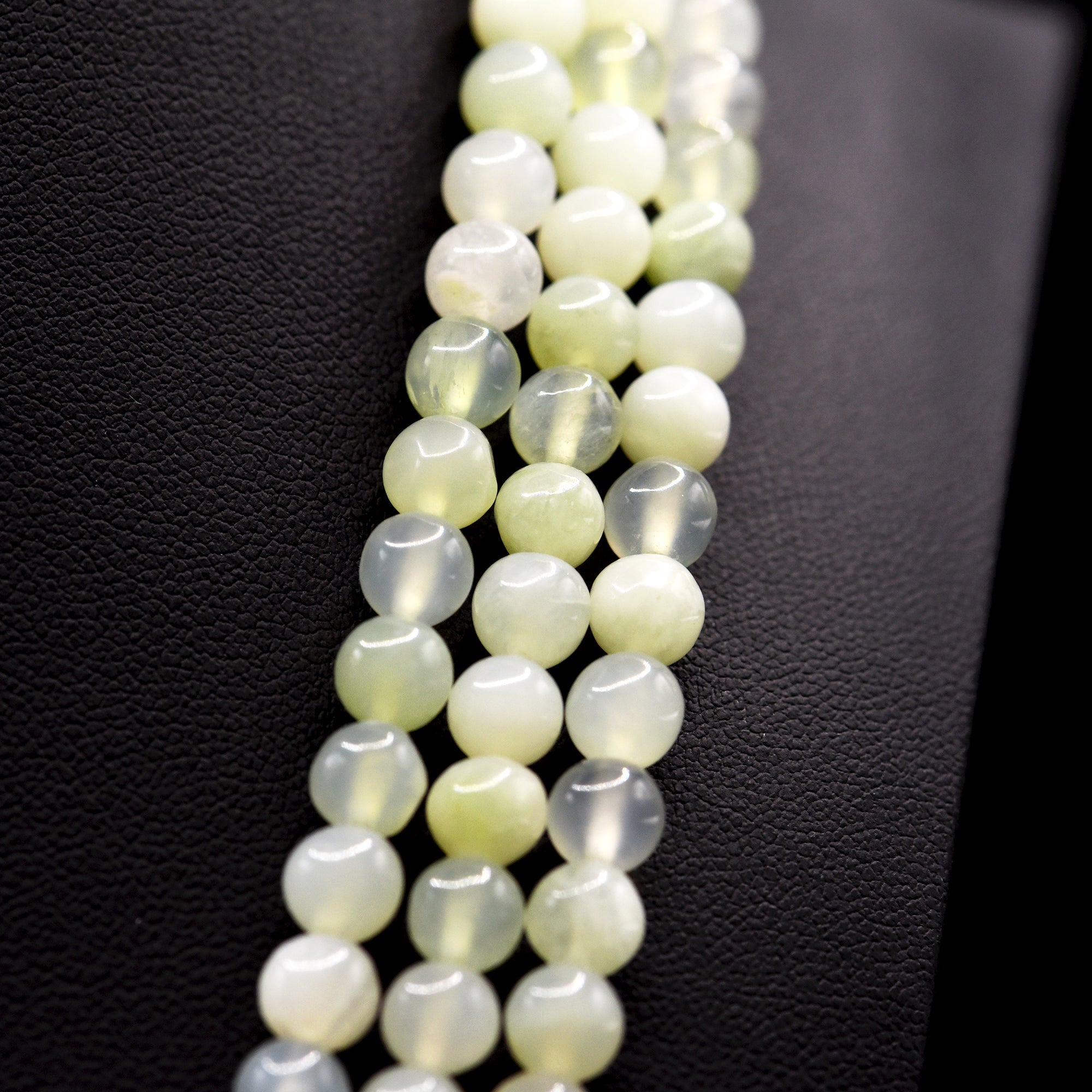 6.5mm Round Mixed Green Serpentine Bead Strings