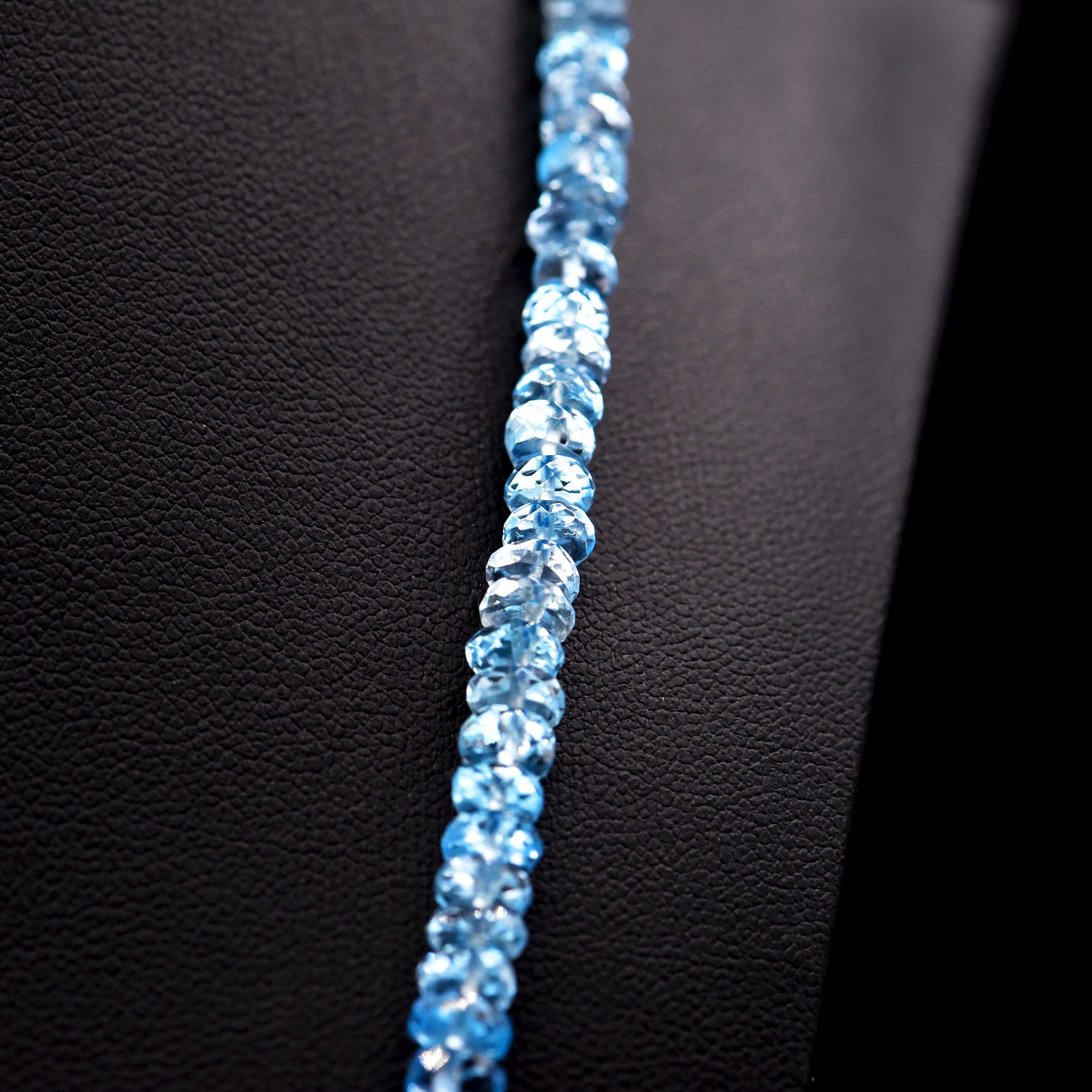 4.5mm Faceted Button Blue Topaz Bead Strings