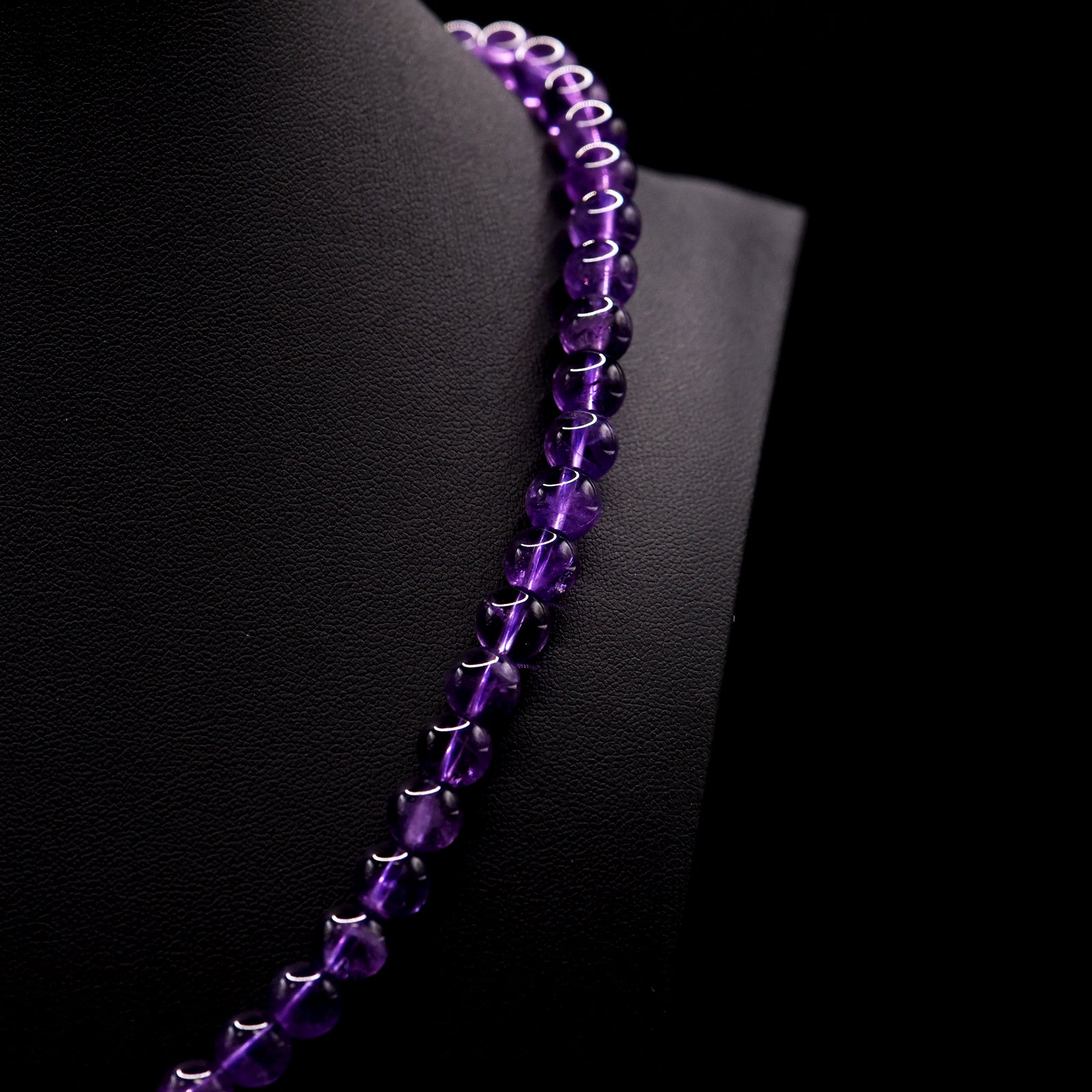 8mm Round Purple Amethyst Bead Strings