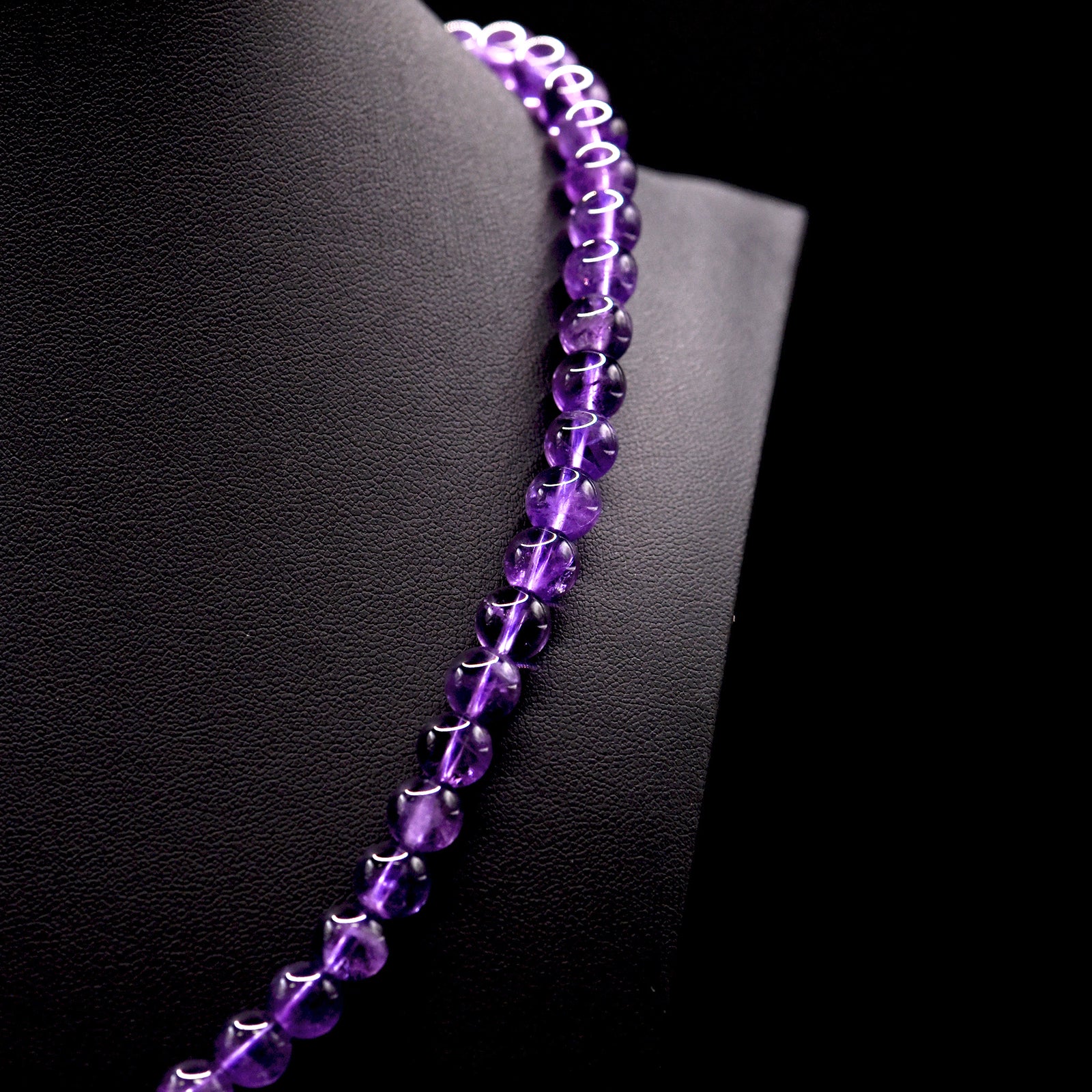 8mm Round Purple Amethyst Bead Strings