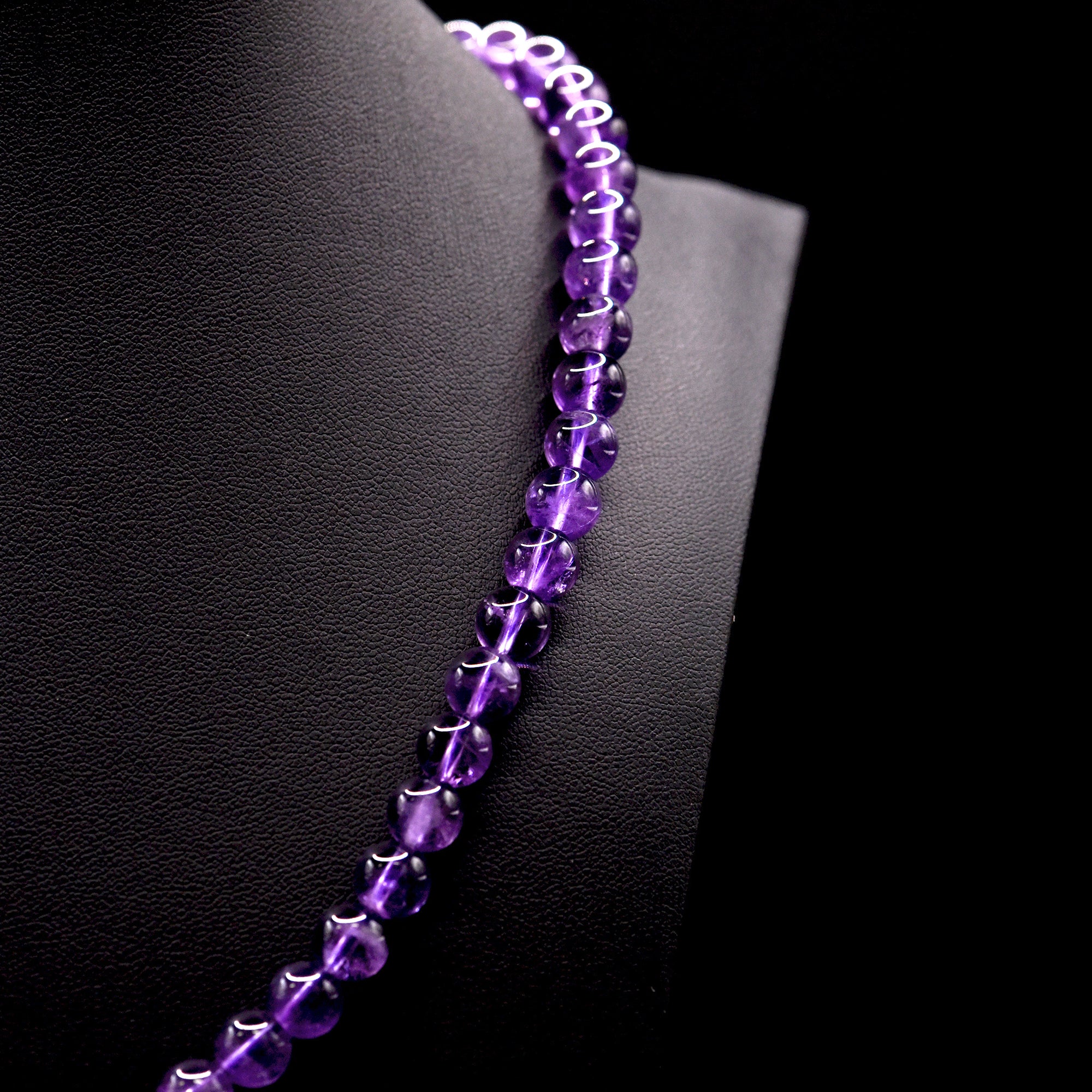 8mm Round Purple Amethyst Bead Strings