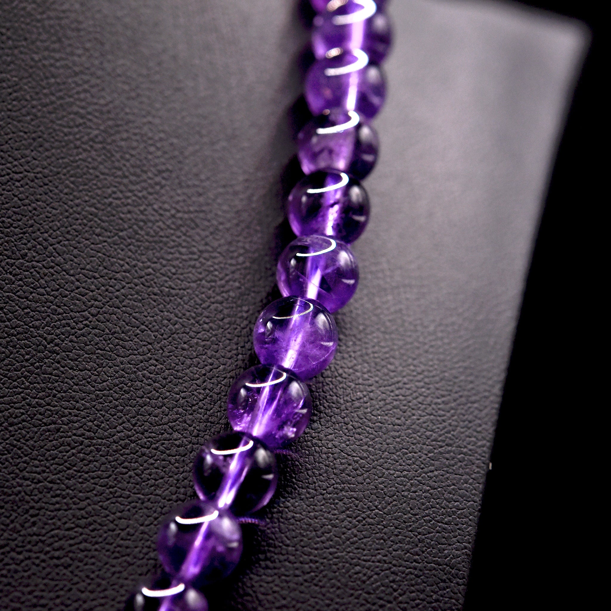 8mm Round Purple Amethyst Bead Strings