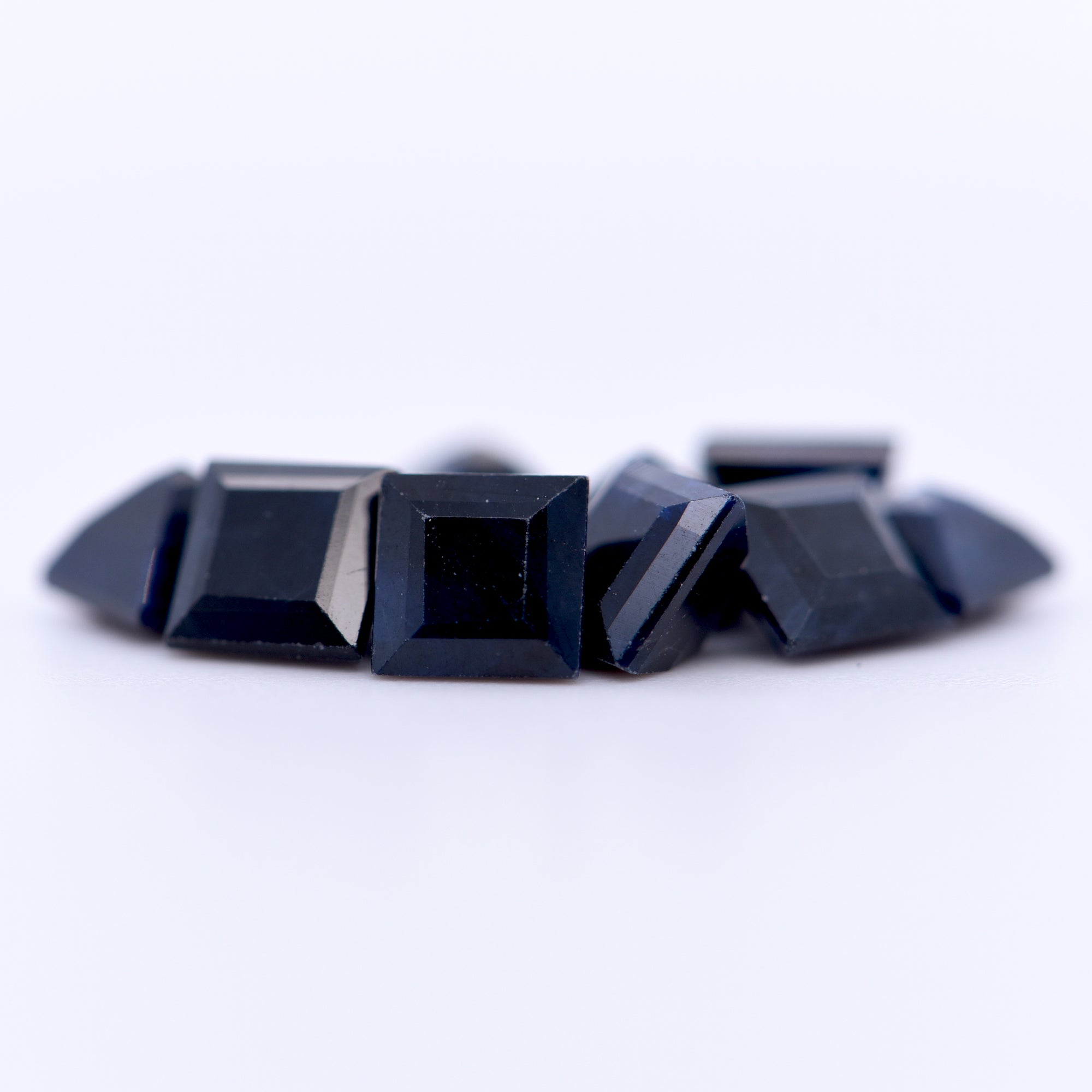 5x5 Square Step Cut Blue Sapphires