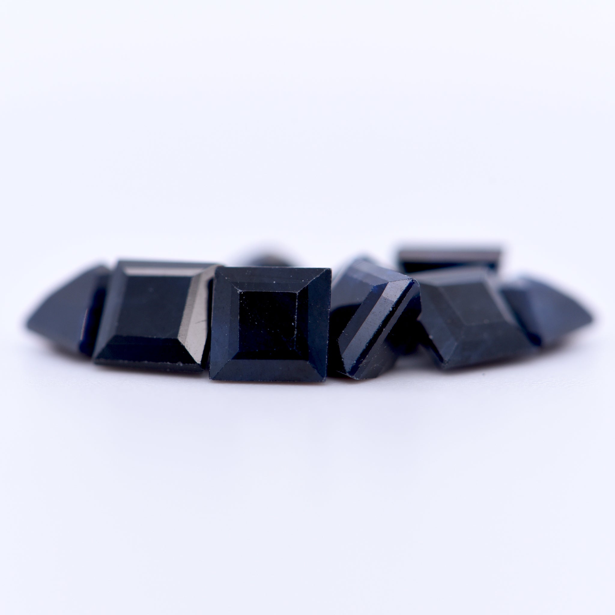 5x5 Square Step Cut Blue Sapphires