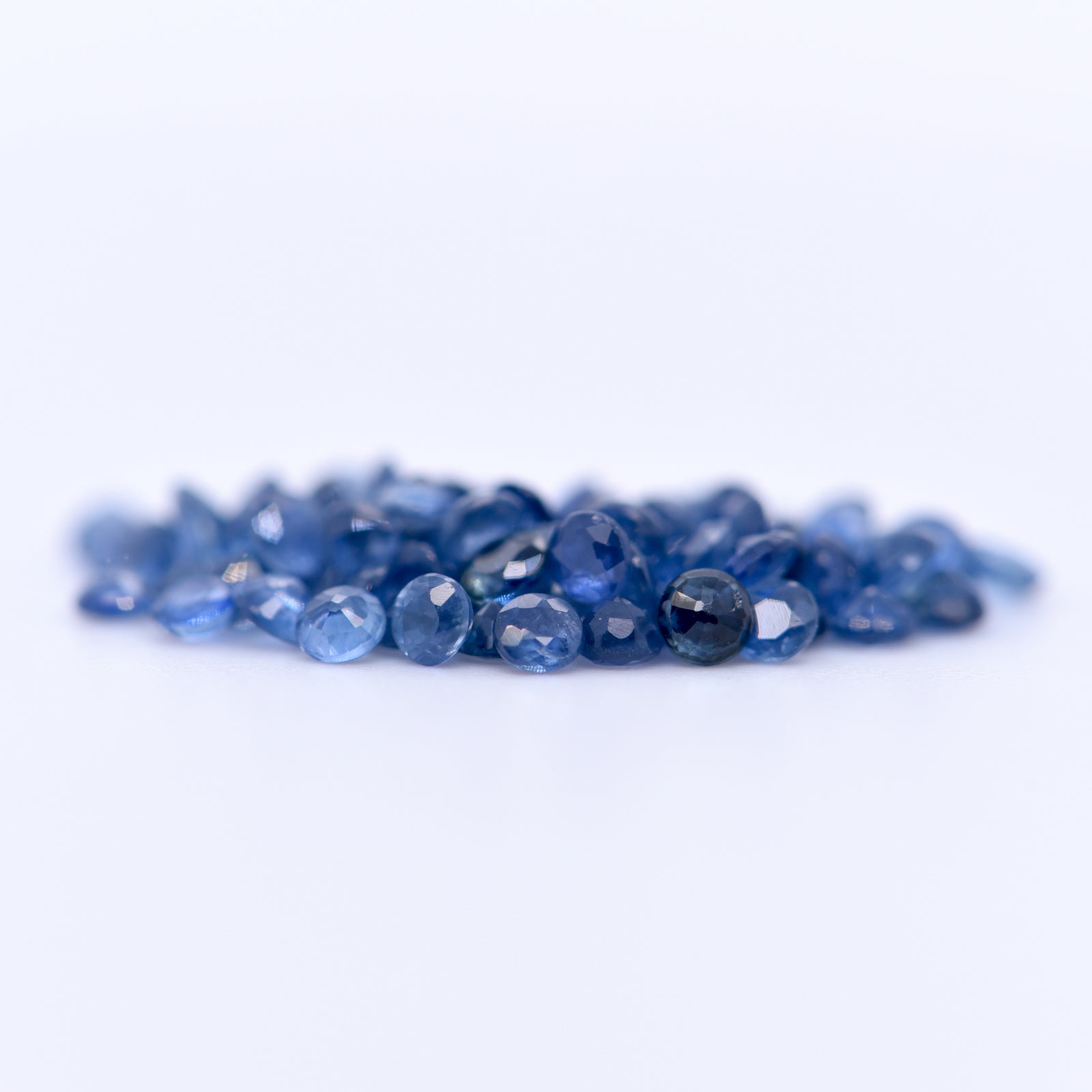 2.25mm Round Faceted Blue Sapphires