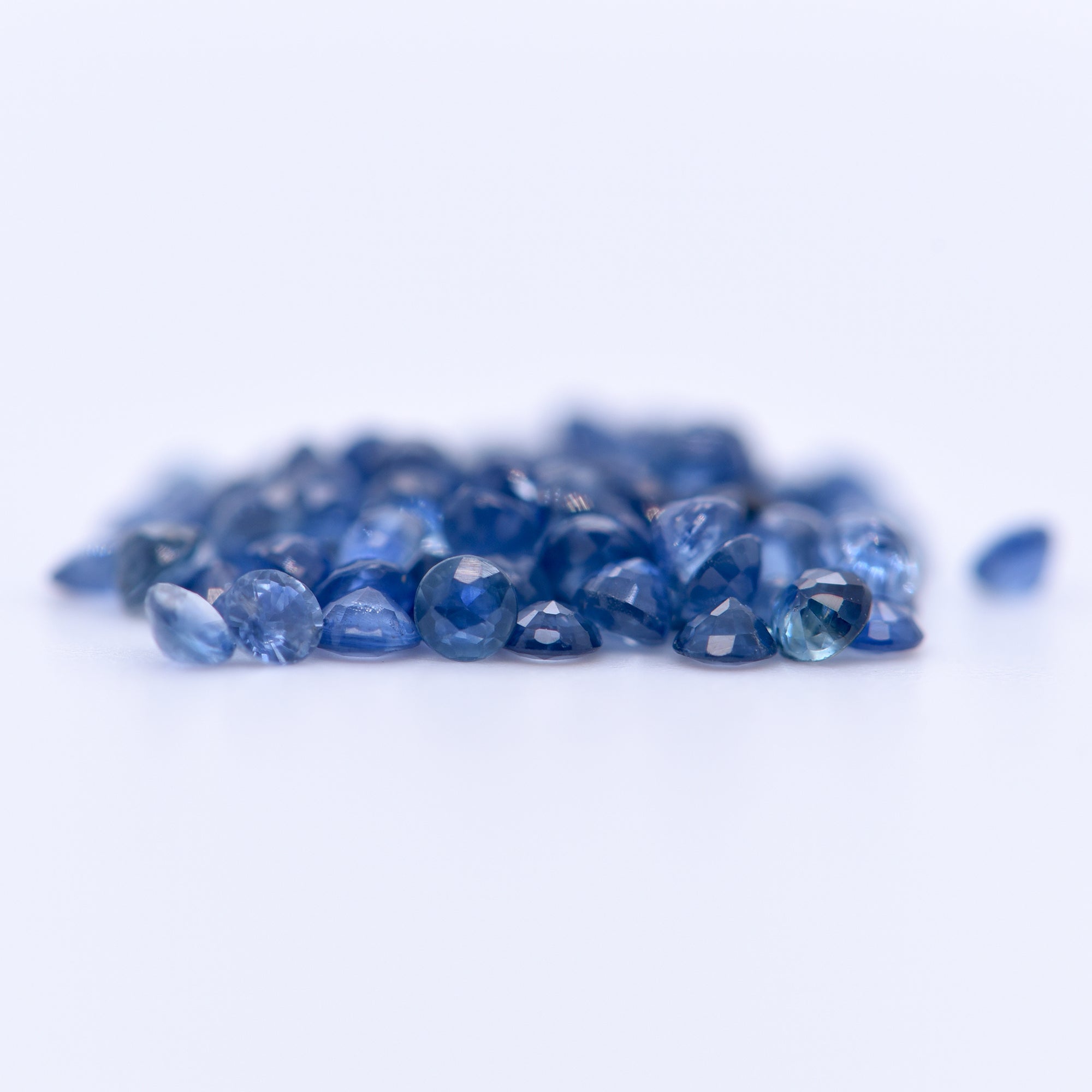 2.25mm Round Faceted Blue Sapphires