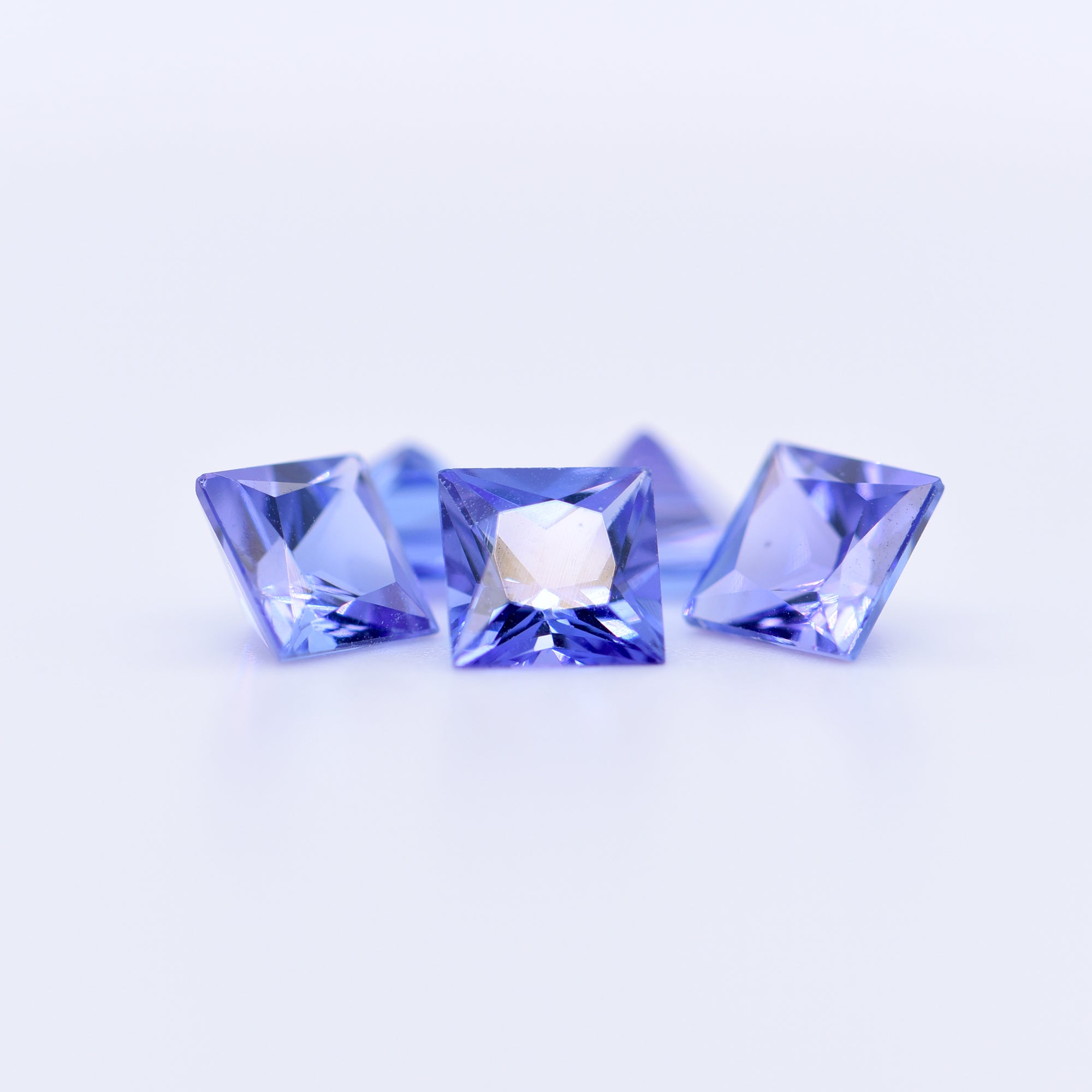 5.5X5.5 Square Princess Cut Blue Tanzanite