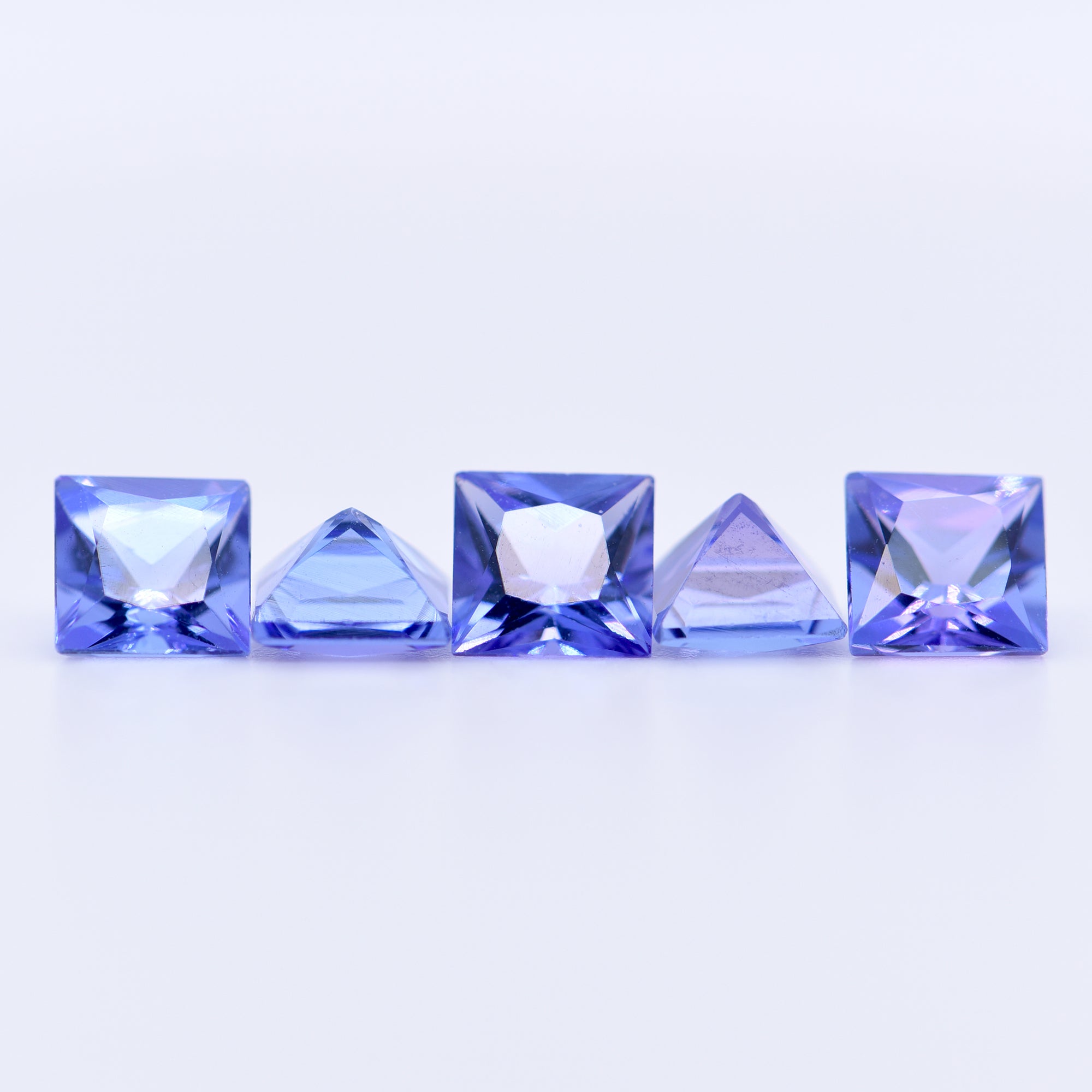 5.5X5.5 Square Princess Cut Blue Tanzanite