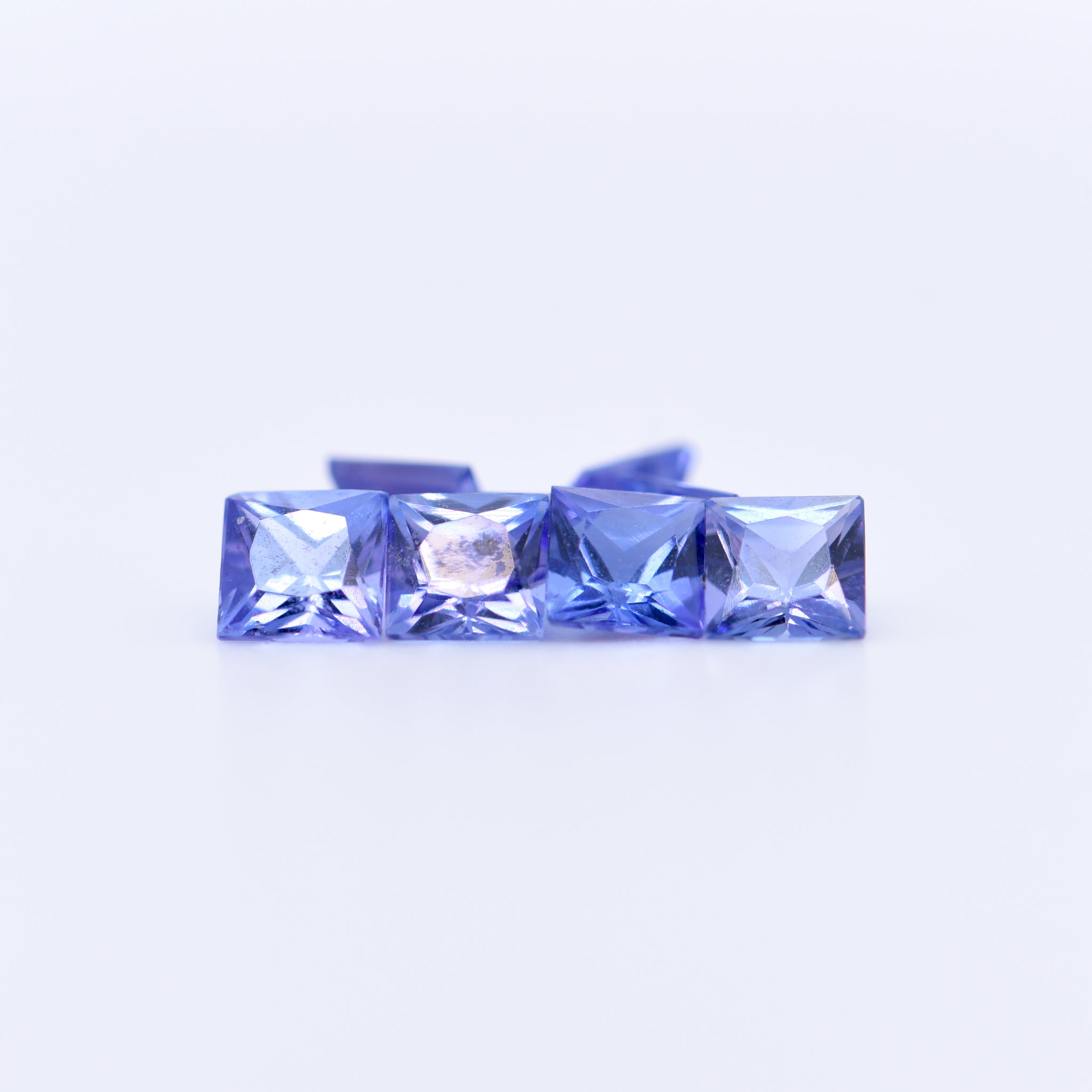 4x4 Square Princess Cut Blue Tanzanite