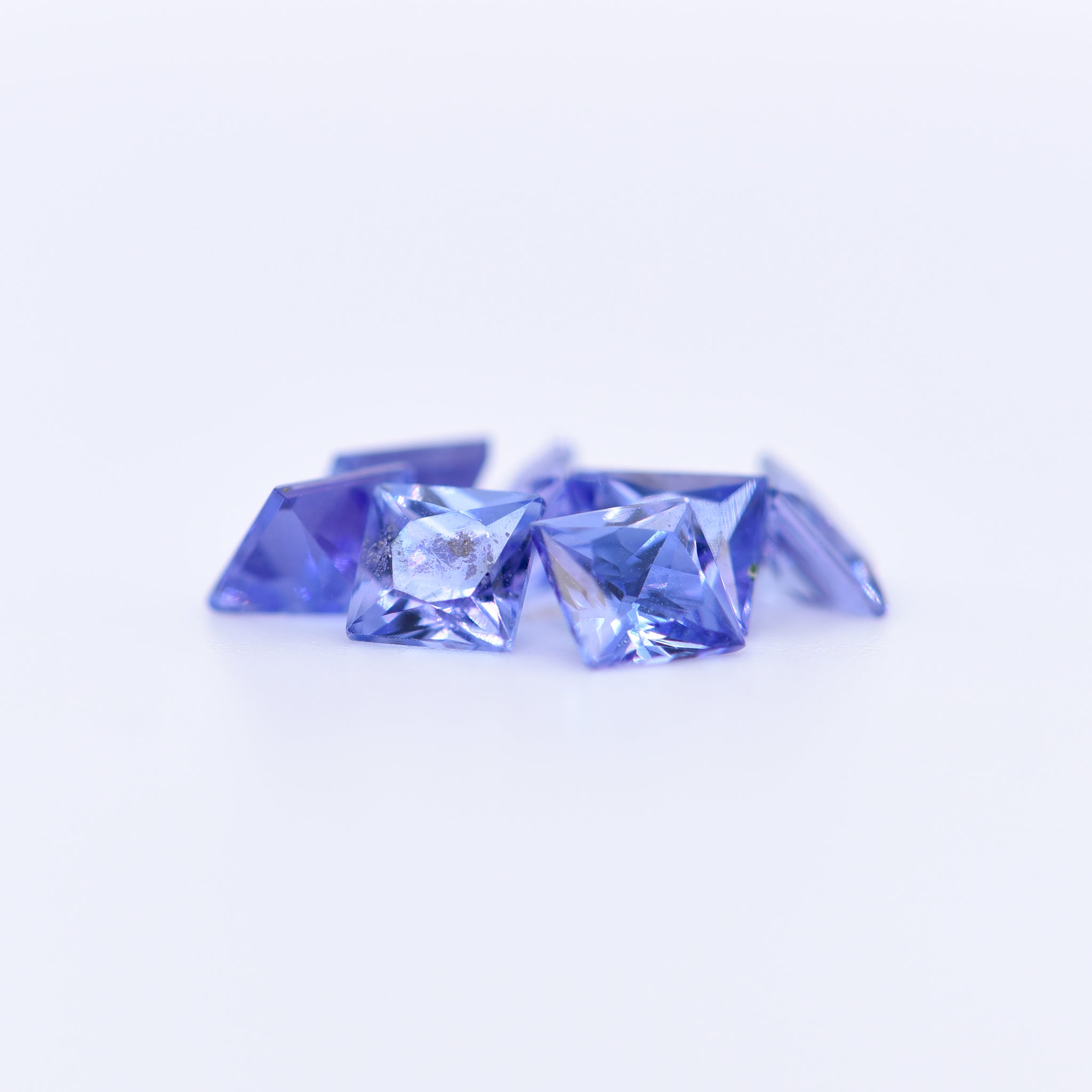 4x4 Square Princess Cut Blue Tanzanite